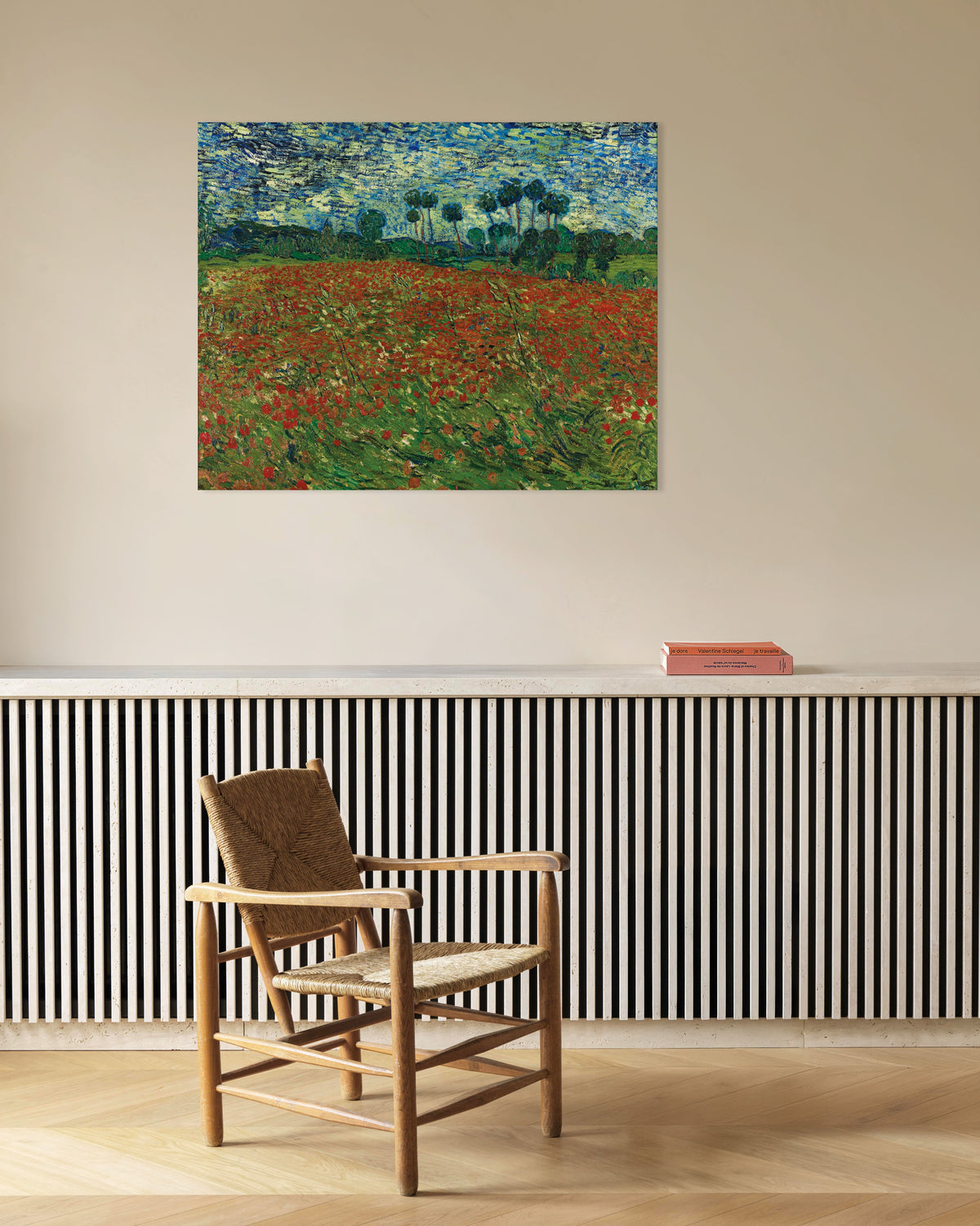 Poster van Klaprozenveld (1890) van Vincent van Gogh