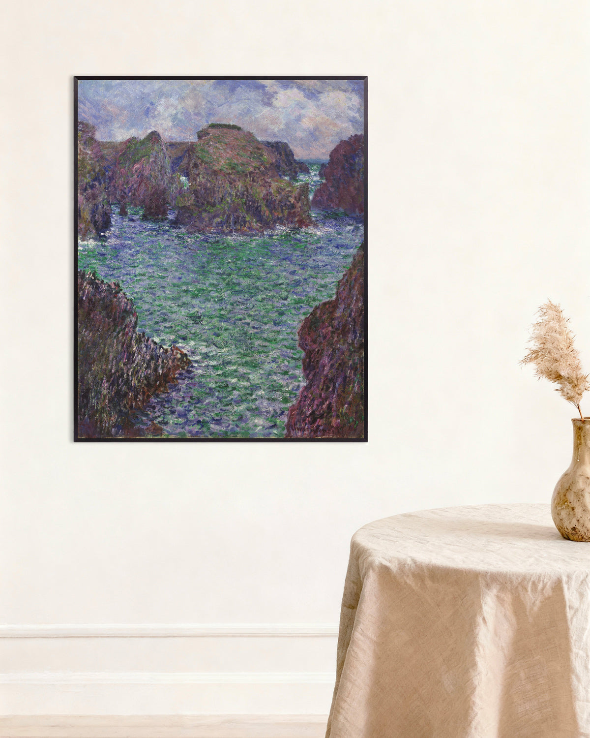 Affiche Port-Goulphar, Belle-Île (1887) de Claude Monet, avec un cadre en métal