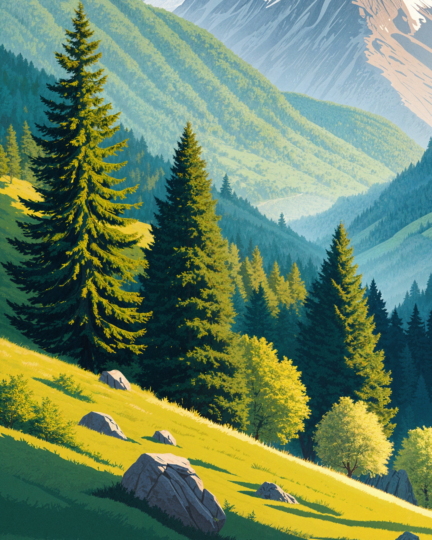 De Pyreneeën – Schilderachtig Berglandschap Poster