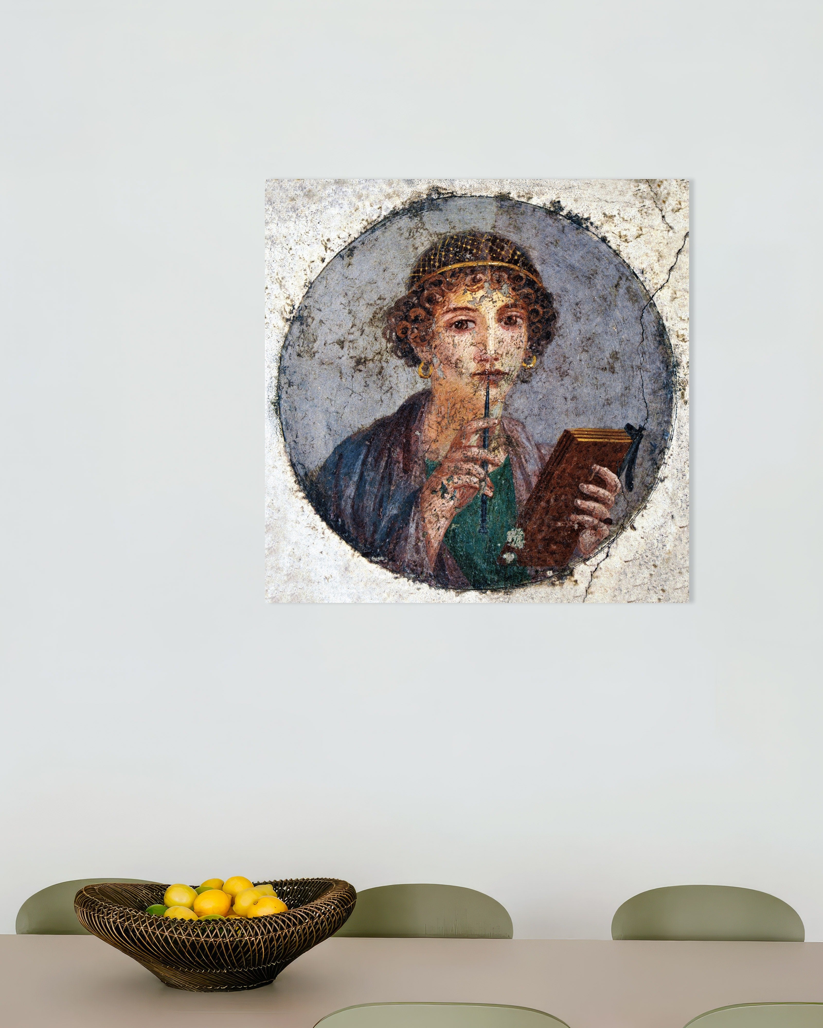 Poster of Sappho fresco poster from Pompeii