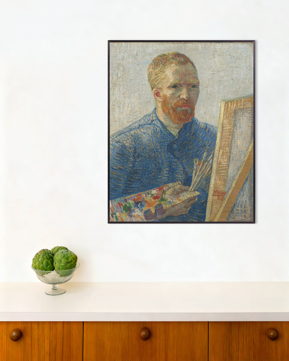 Poster Autoportrait en peintre (1888) de Vincent van Gogh, avec un cadre en métal