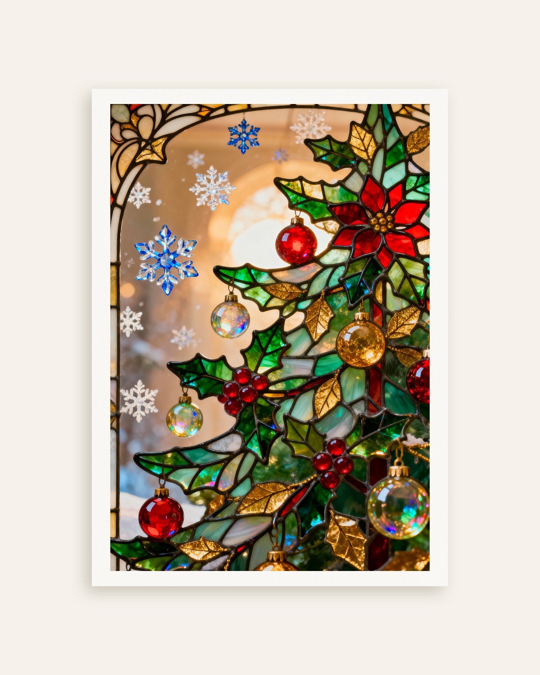 Poster of Stained glass Christmas tree poster, thumbnail