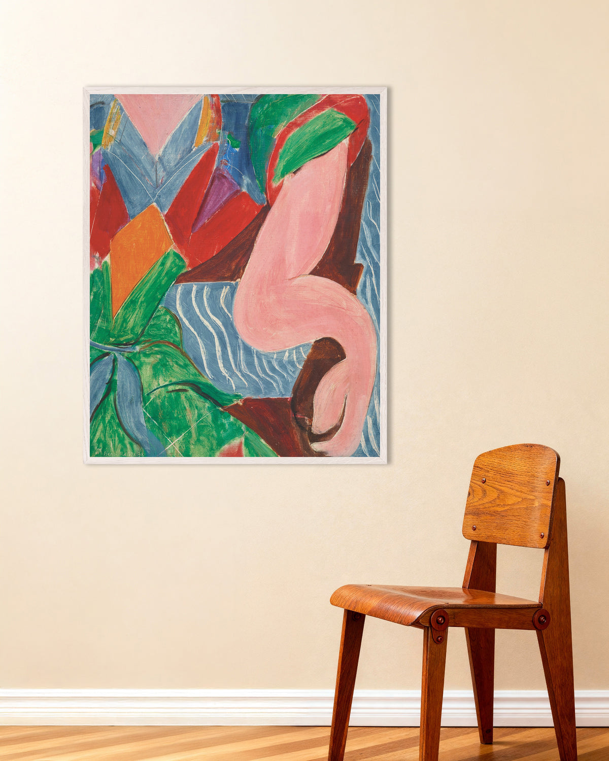 Poster de Le Bras (1938) de Henri Matisse, avec un cadre en bois blanc