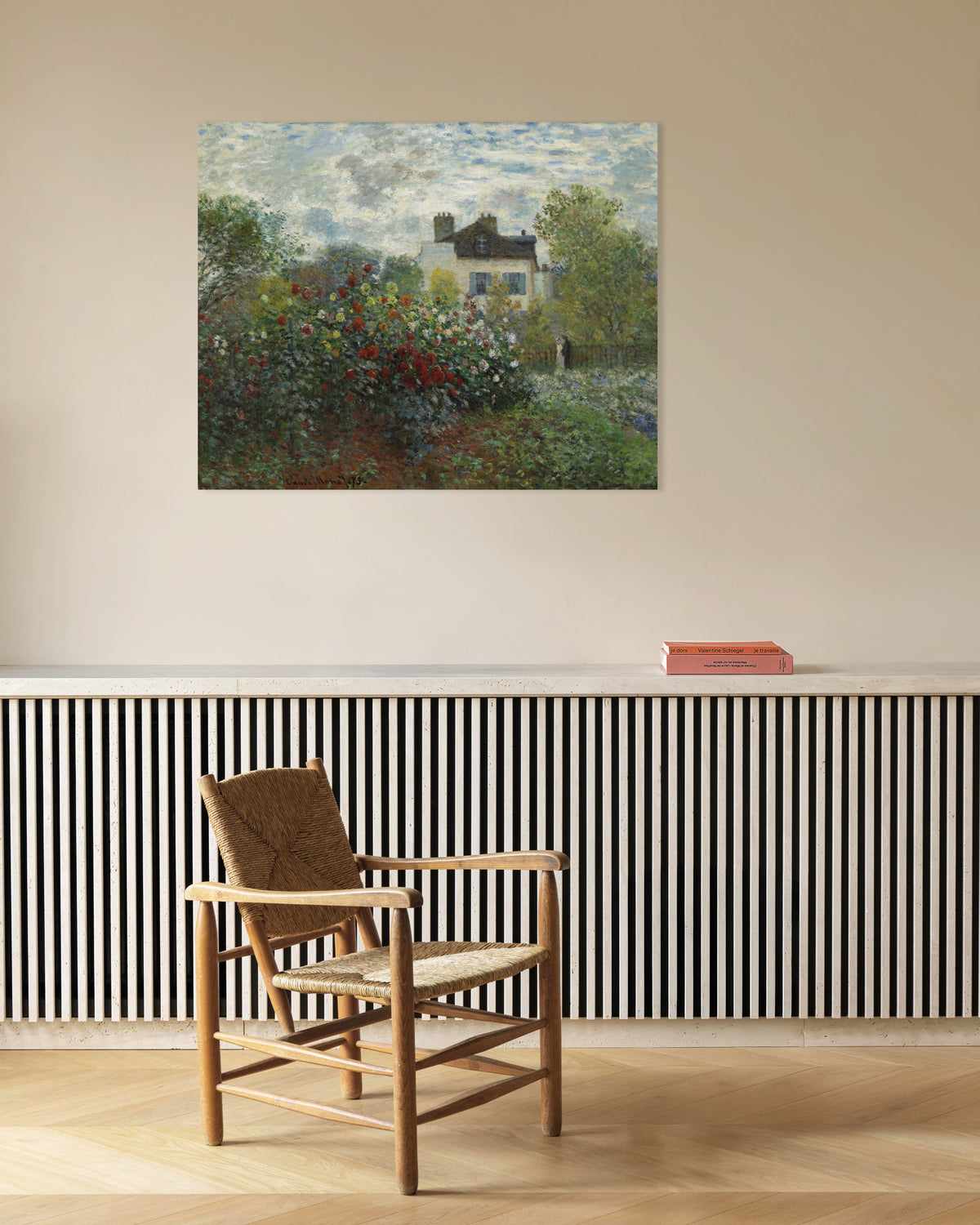 Affiche Le Jardin de l'artiste à Argenteuil, un coin du jardin avec dahlias (1873) de Claude Monet
