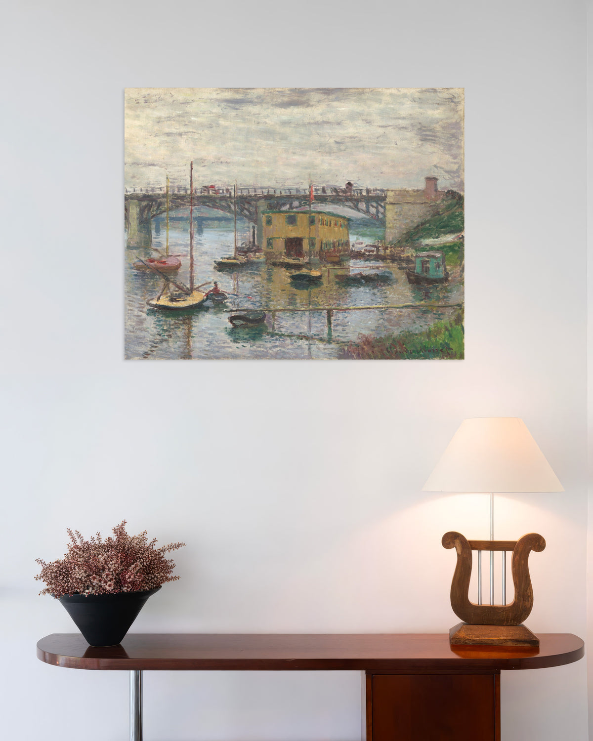 Affiche Le Pont d'Argenteuil, temps gris (vers 1876) de Claude Monet
