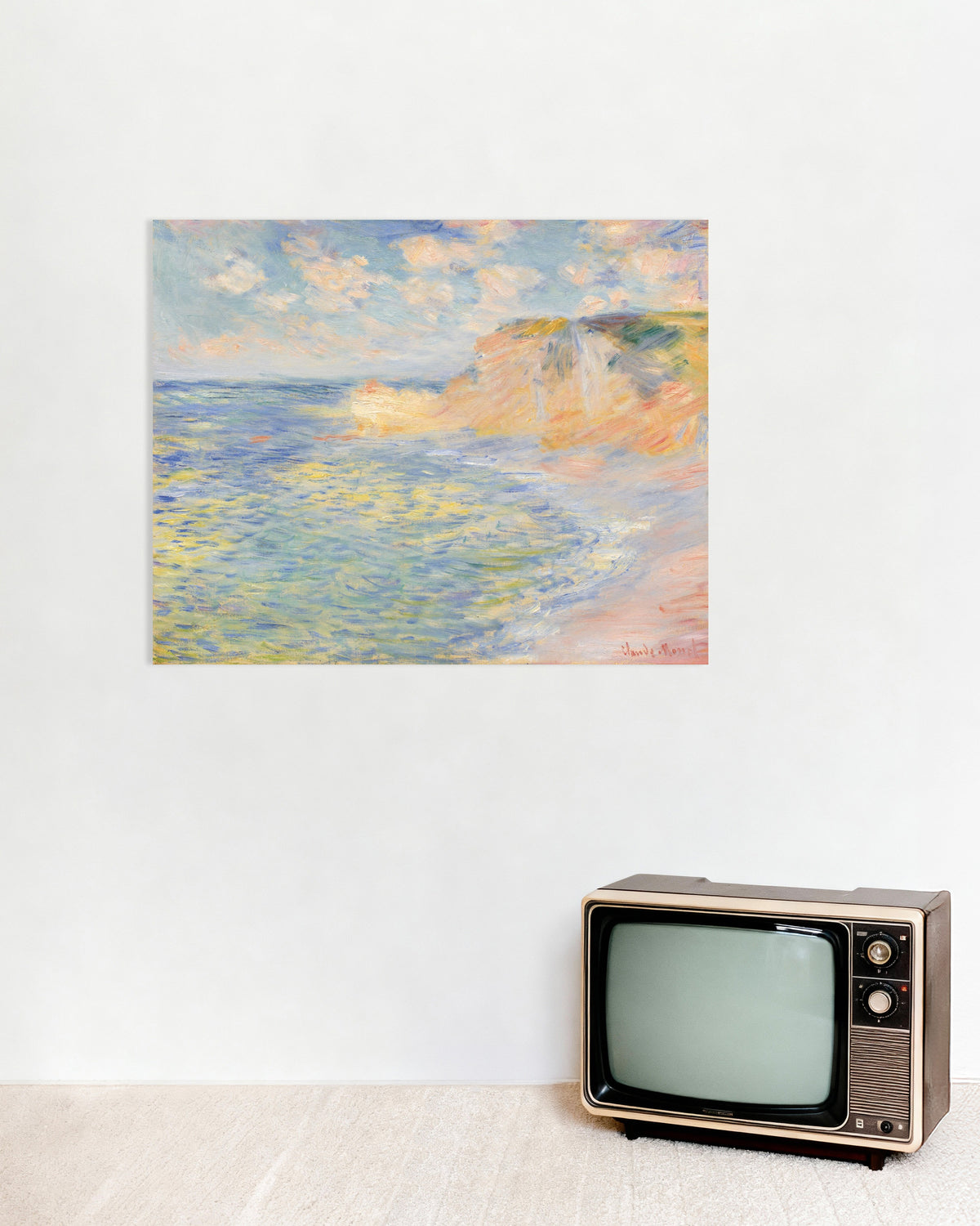 Affiche La Falaise d'Amont, Étretat (1885) de Claude Monet