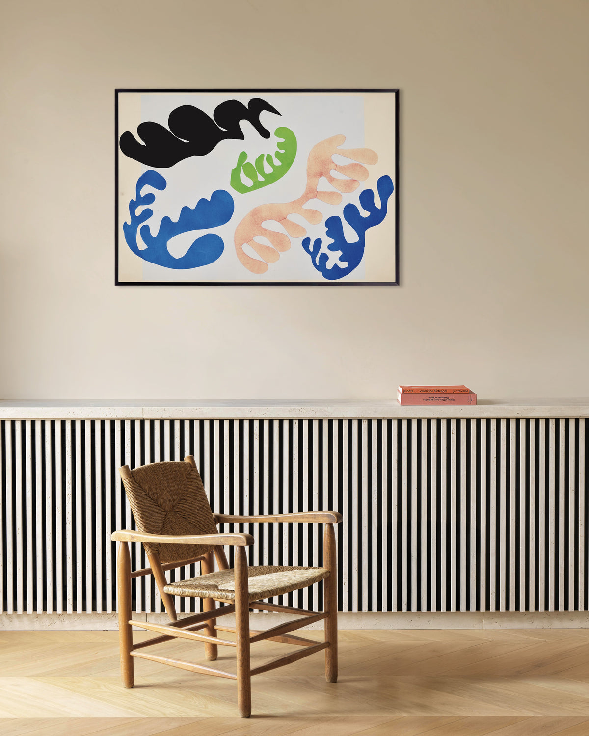 Poster de « Le Lagon en bleu et corail (Jazz, 1947) de Henri Matisse », avec cadre métallique