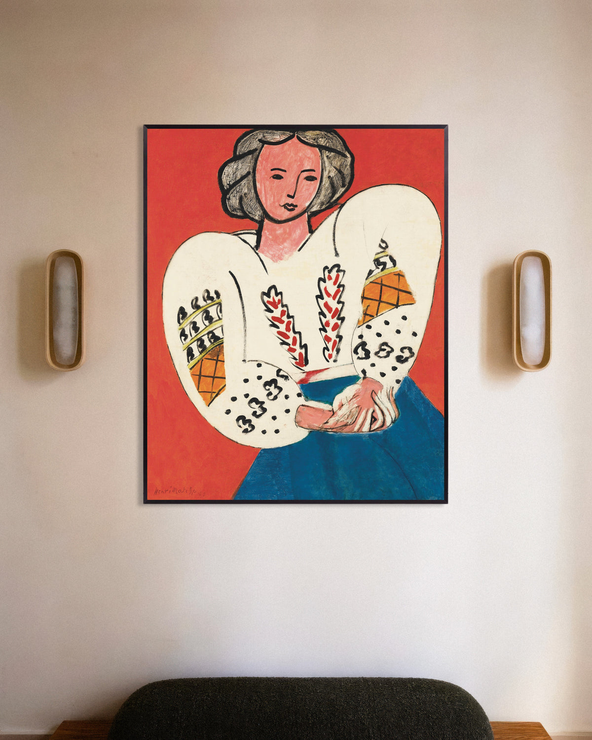Poster van De Roemeense blouse (1940) van Henri Matisse, met metalen lijst
