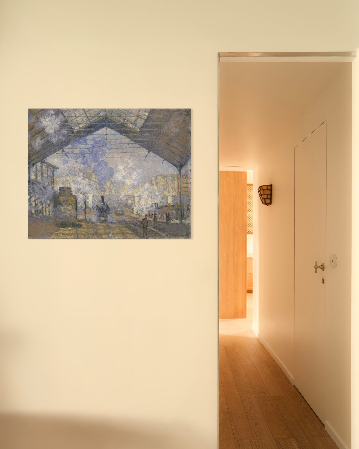 Poster Station Saint-Lazare (1877) van Claude Monet
