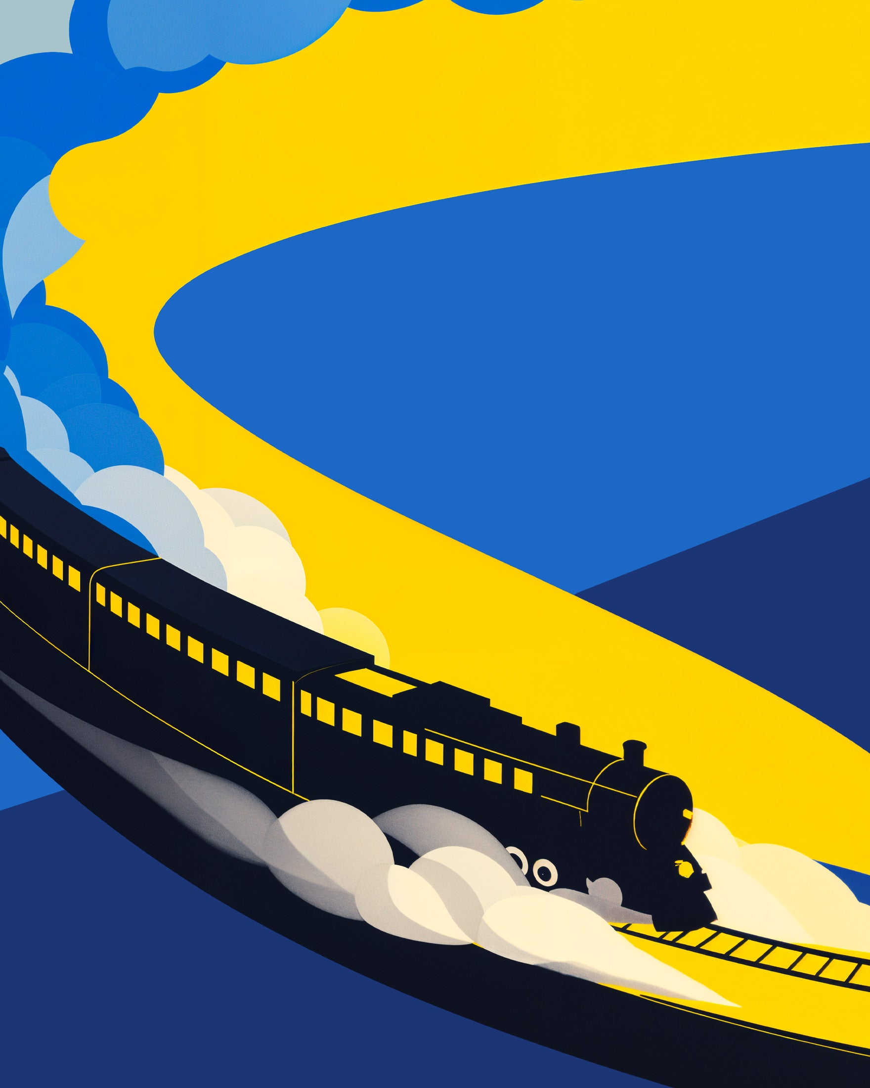 Affiche train, Illustration