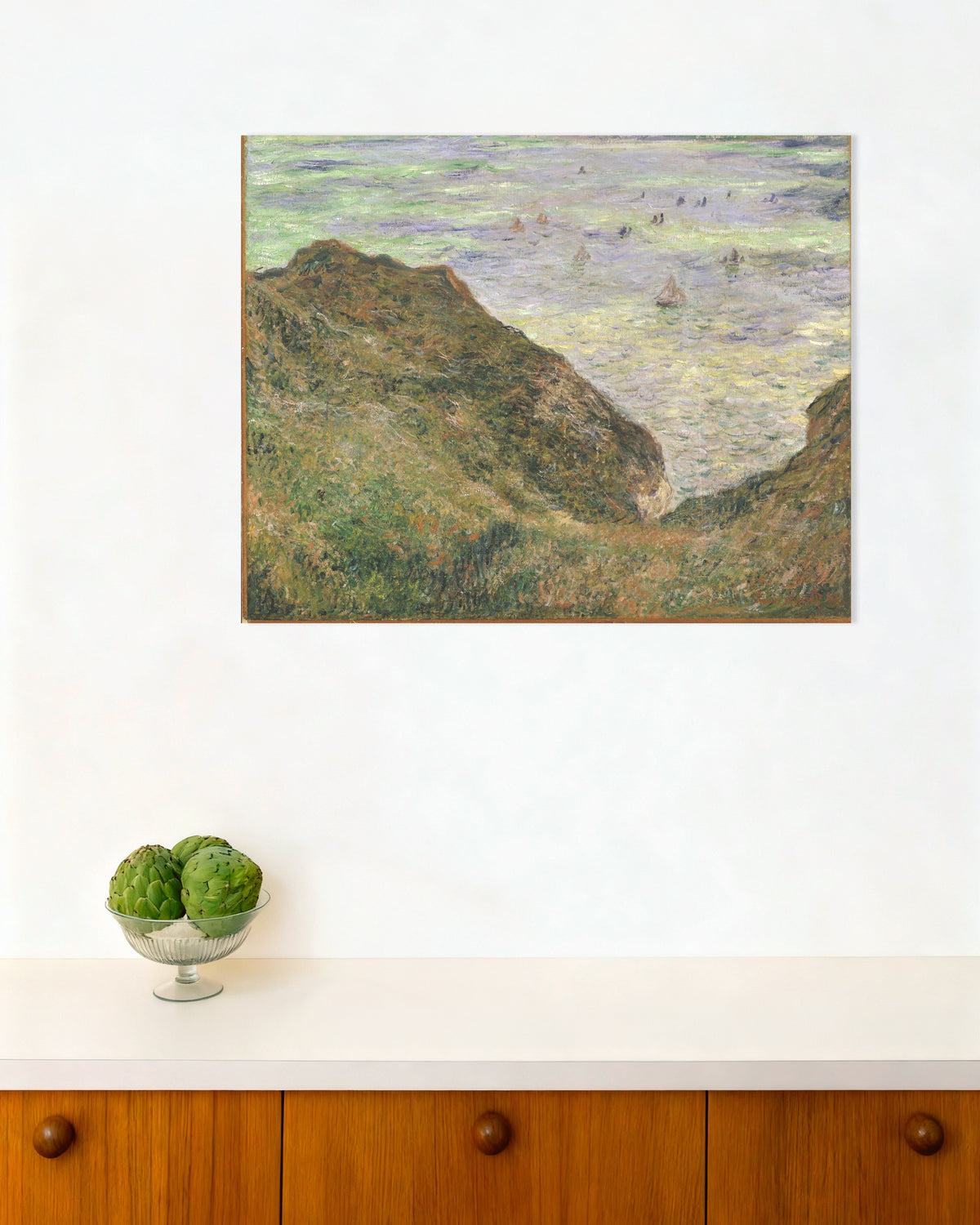 Poster Gezicht op zee (1882) van Claude Monet