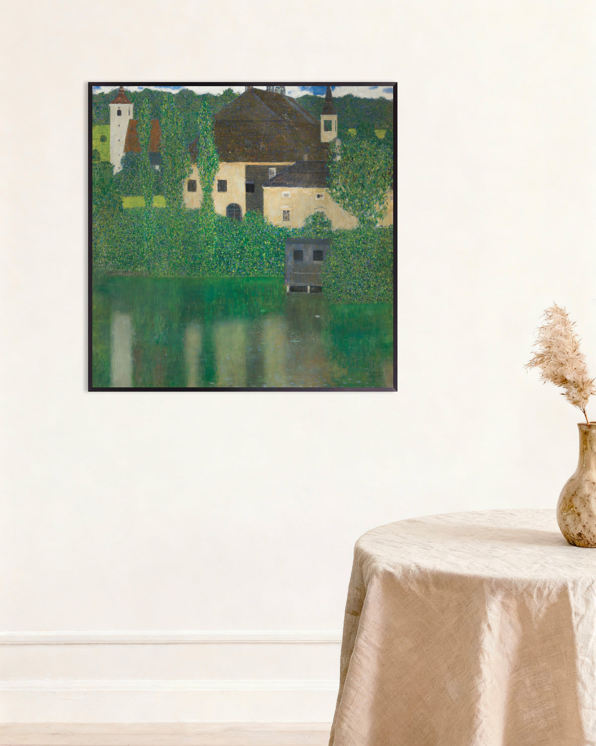 Poster van Waterslot (1908–1909) van Gustav Klimt, met metalen lijst