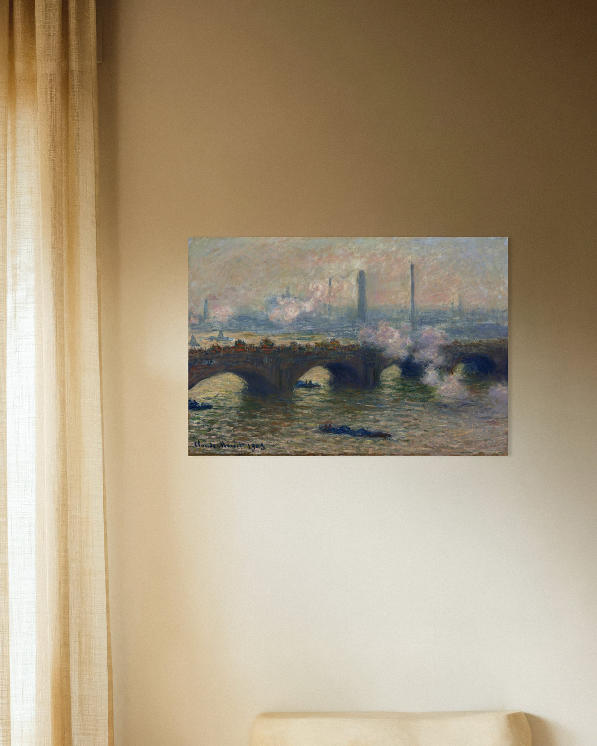 Affiche Waterloo Bridge, temps gris (1903) de Claude Monet