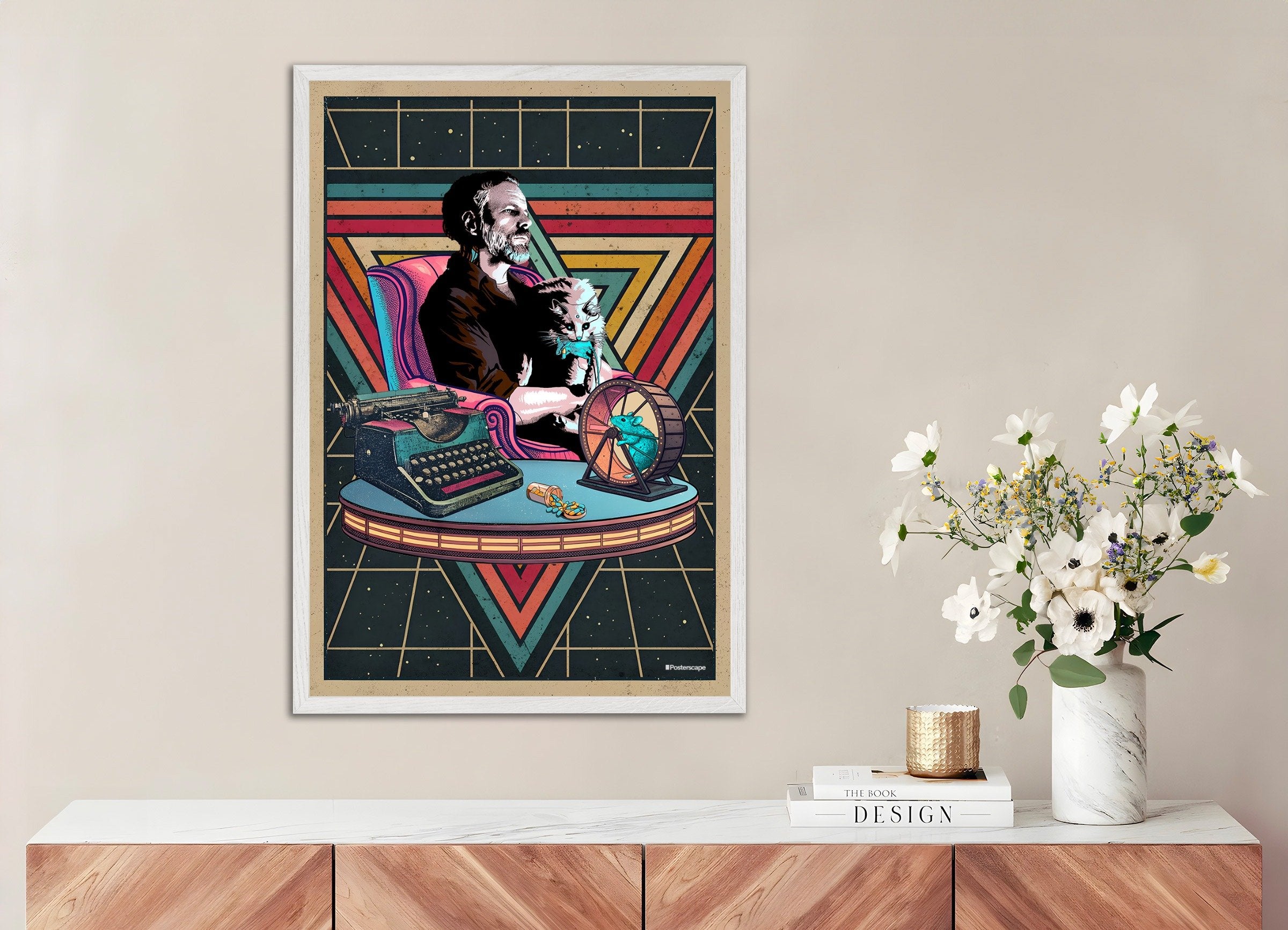 Philip K. Dick Poster - « Je suis vivant et vous êtes morts » - Science-fiction rétro