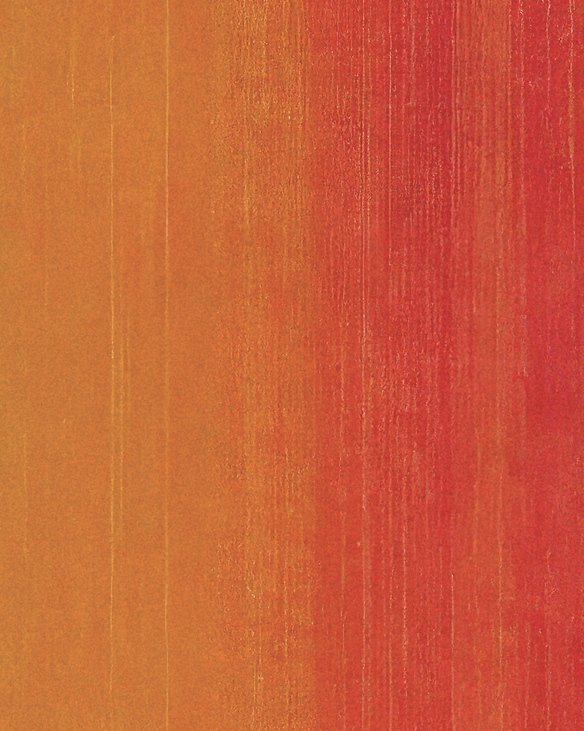 A close-up of a textured surface showing a vertical gradient transition from warm golden orange on the left to vibrant red on the right.