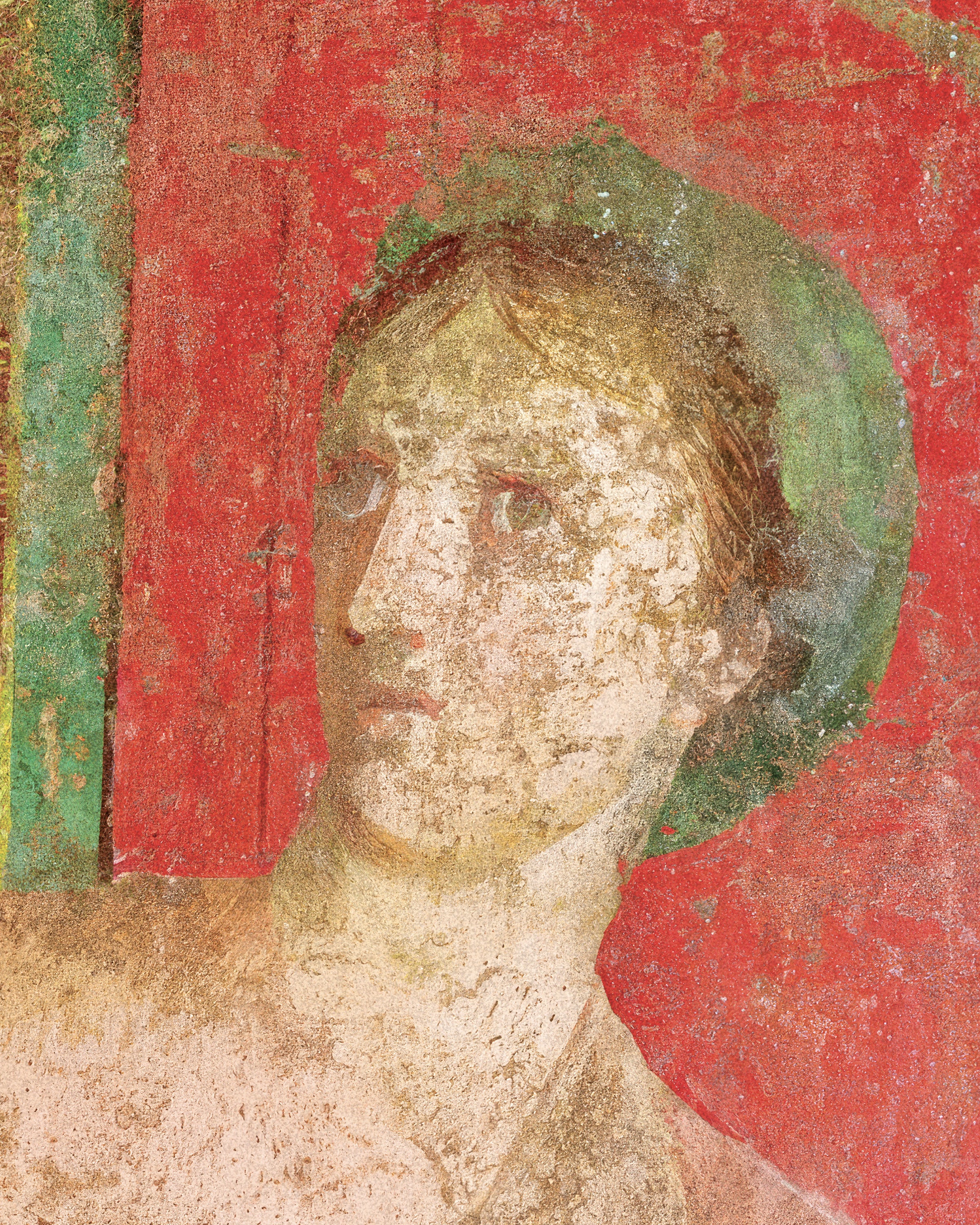 Vrouw die een beginner troost fresco poster