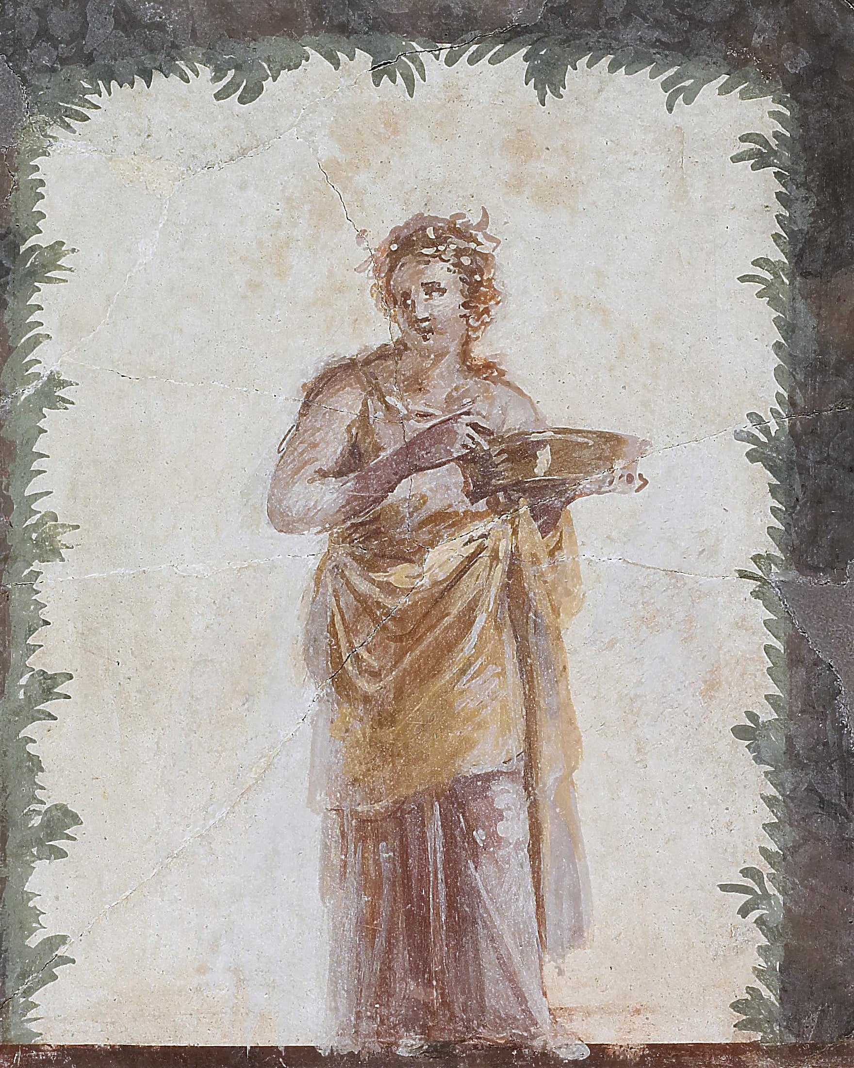 Pompeii Fresco Fragment met Maenad en Pauw Poster