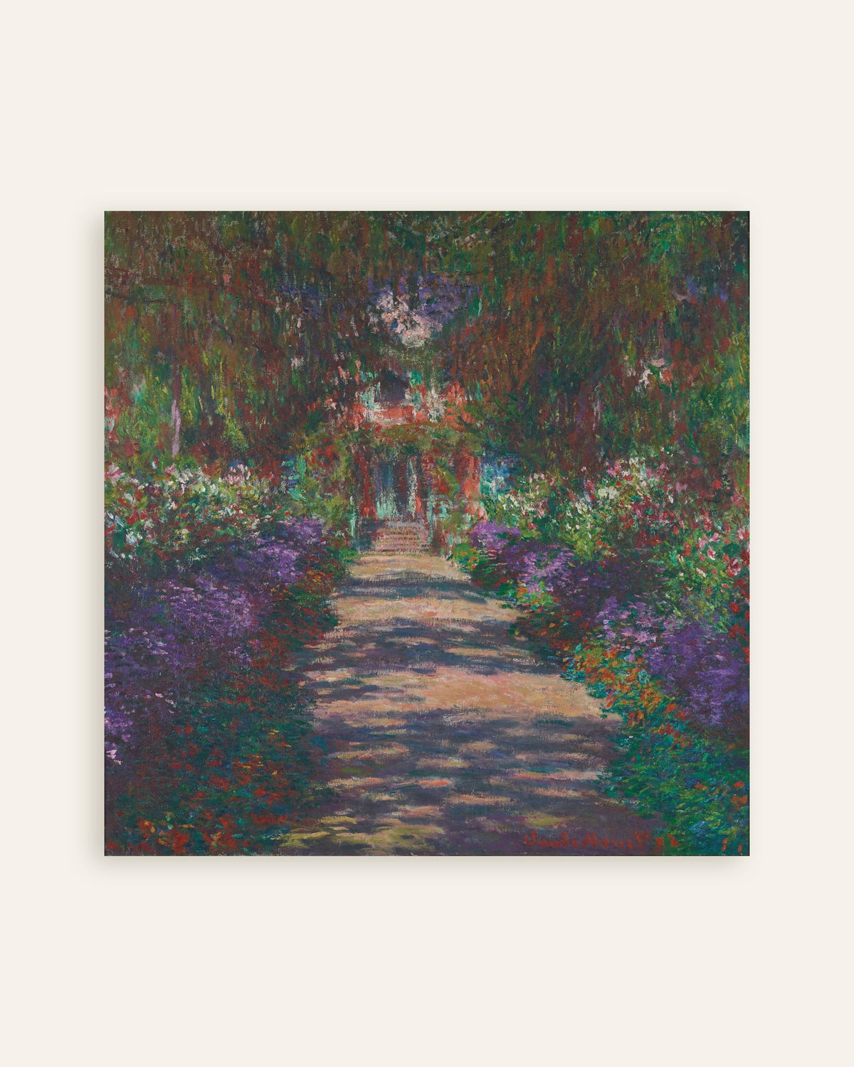 Poster Een laan in Monets tuin in Giverny (1902) van Claude Monet, miniatuur