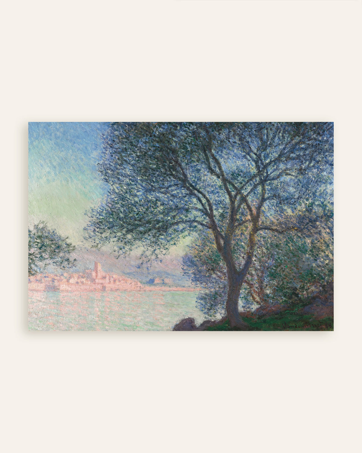 Poster Antibes gezien vanaf La Salis (1888) van Claude Monet, miniatuur