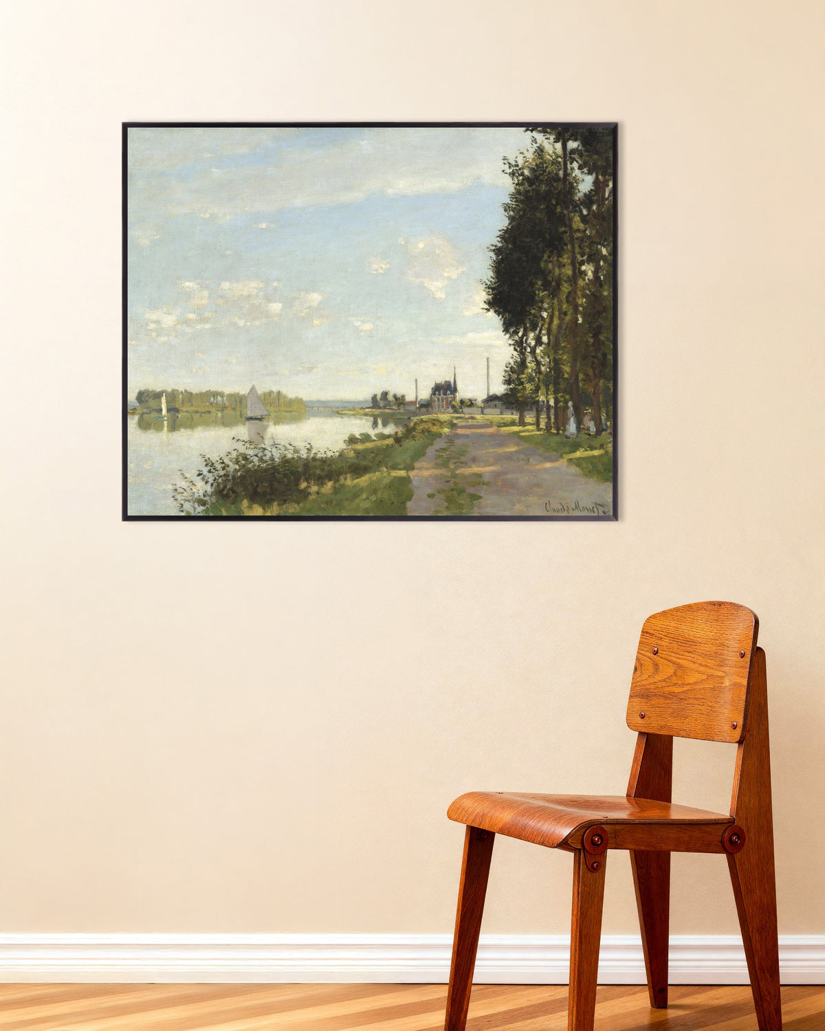 Poster Argenteuil (ca. 1872) van Claude Monet met metalen lijst