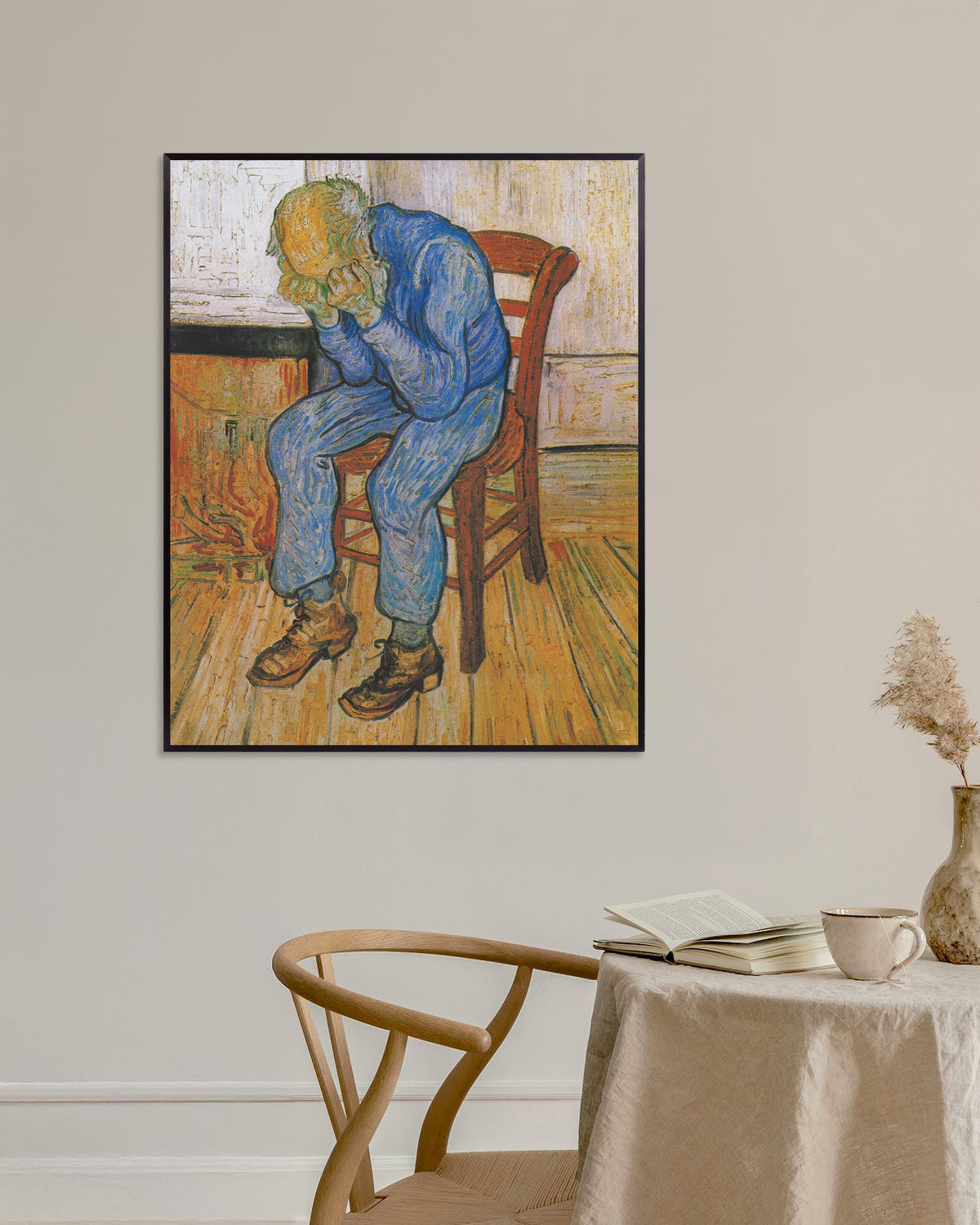 Poster de À la porte de l’éternité (1890), de Vincent van Gogh, avec un cadre métallique
