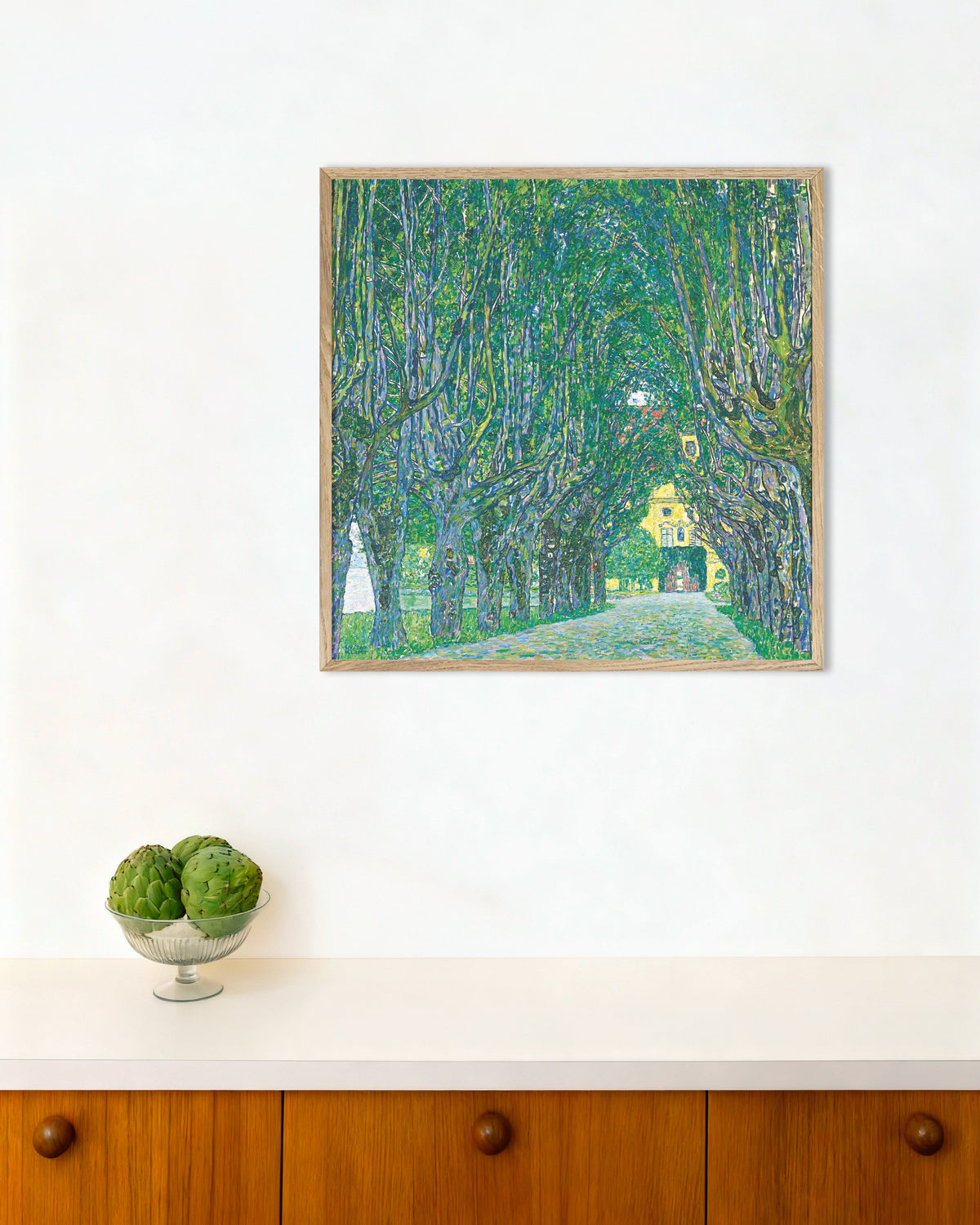 Affiche Allée menant au château de Kammer (1912) de Gustav Klimt, avec un cadre en bois naturel
