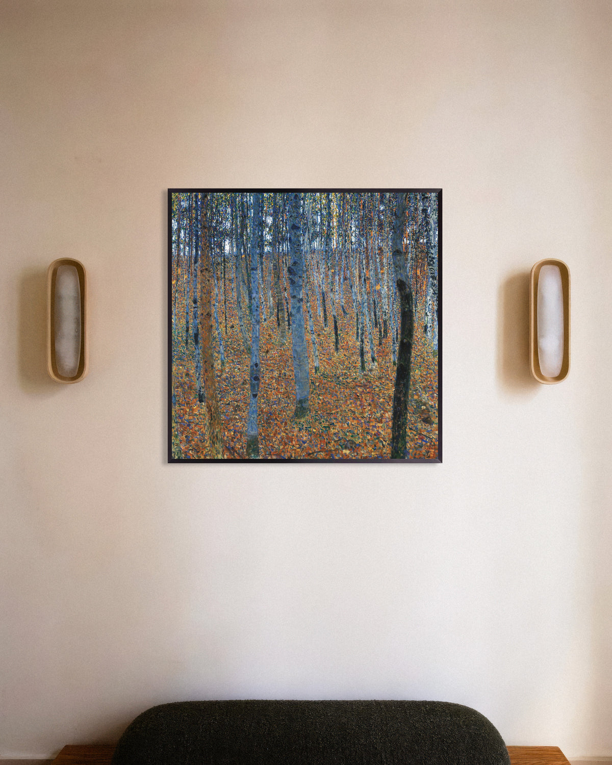 Affiche Forêt de hêtres I (1902) de Gustav Klimt, avec un cadre en métal