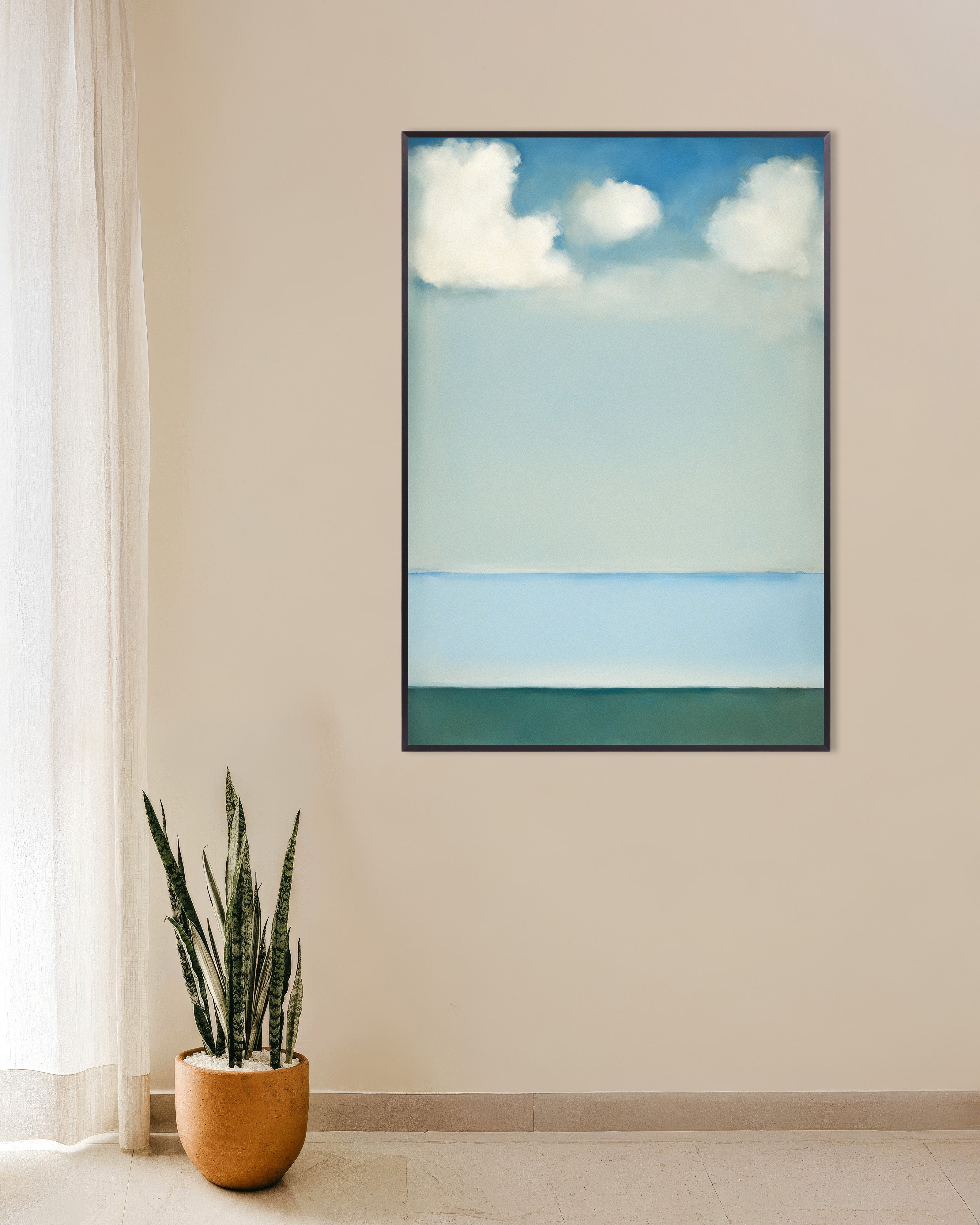Poster of Blue horizon poster, with metal frame