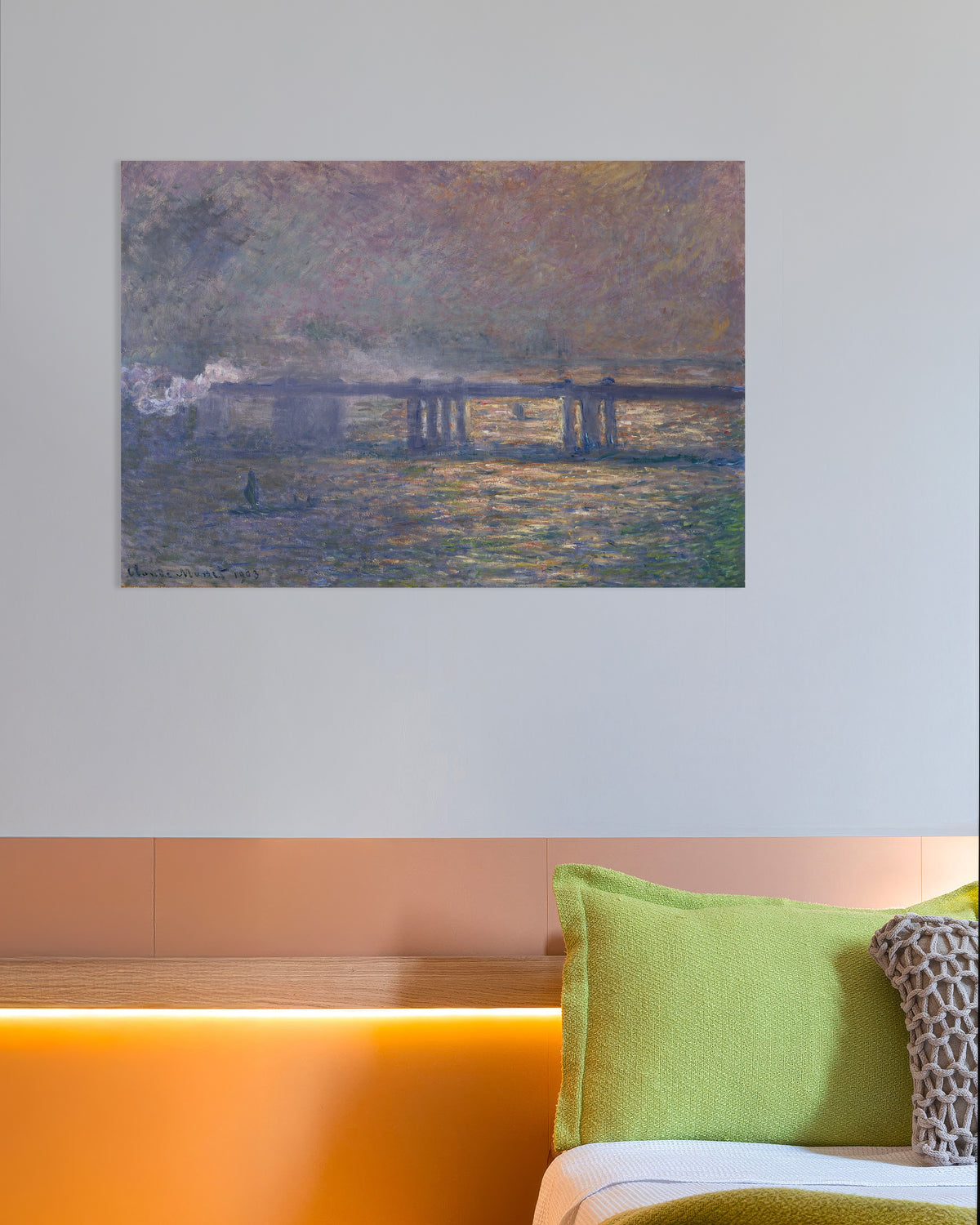 Poster Charing Cross Bridge (1903) van Claude Monet