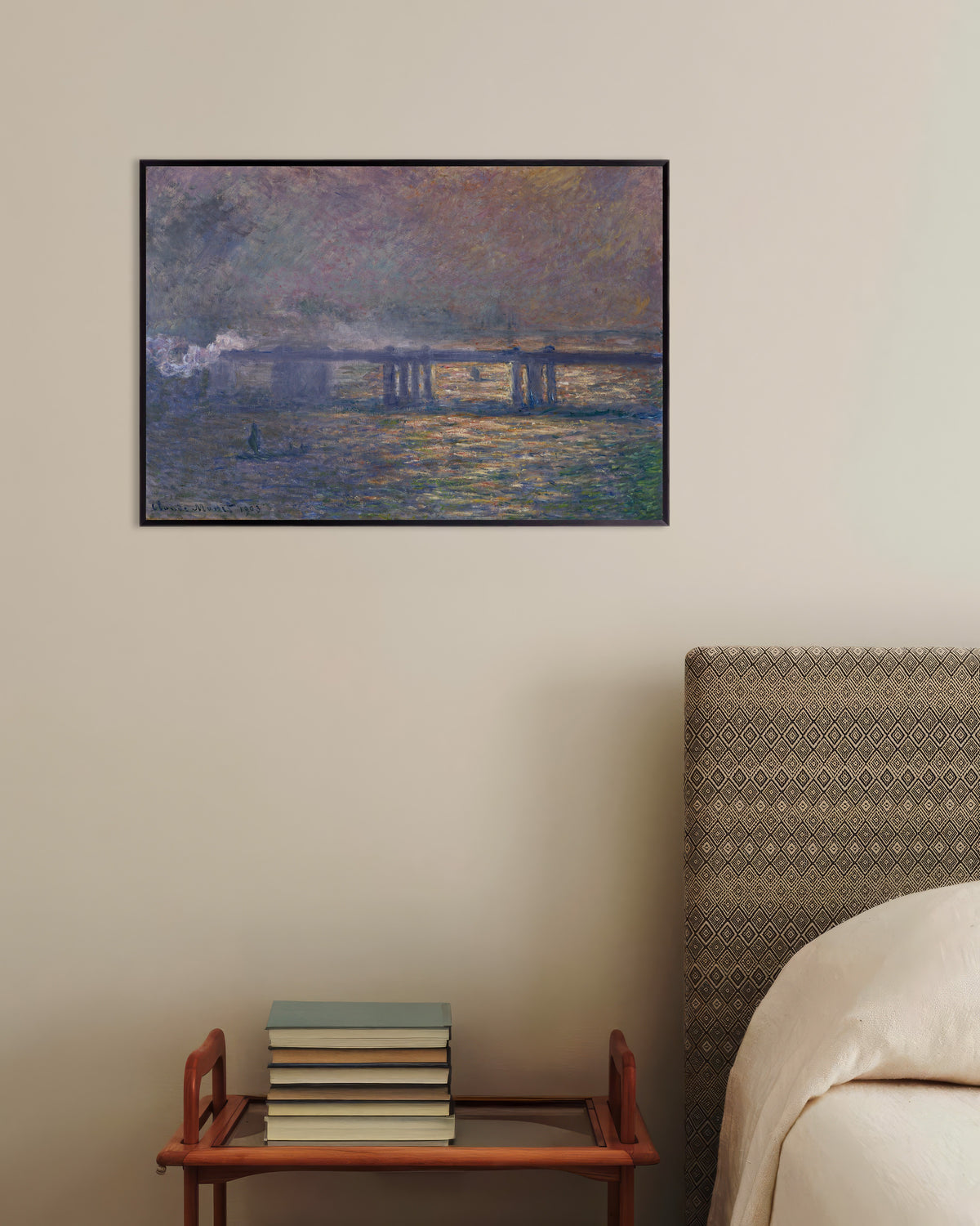 Poster Charing Cross Bridge (1903) van Claude Monet met metalen lijst