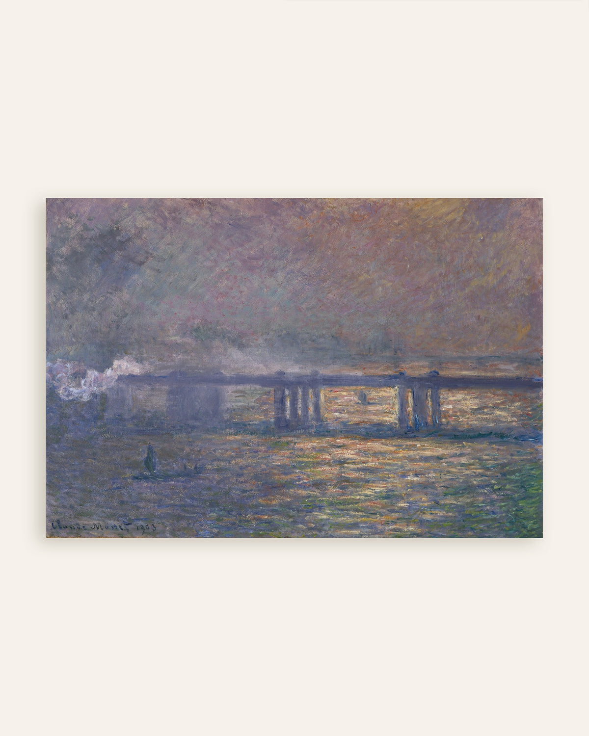 Poster Charing Cross Bridge (1903) van Claude Monet, miniatuur