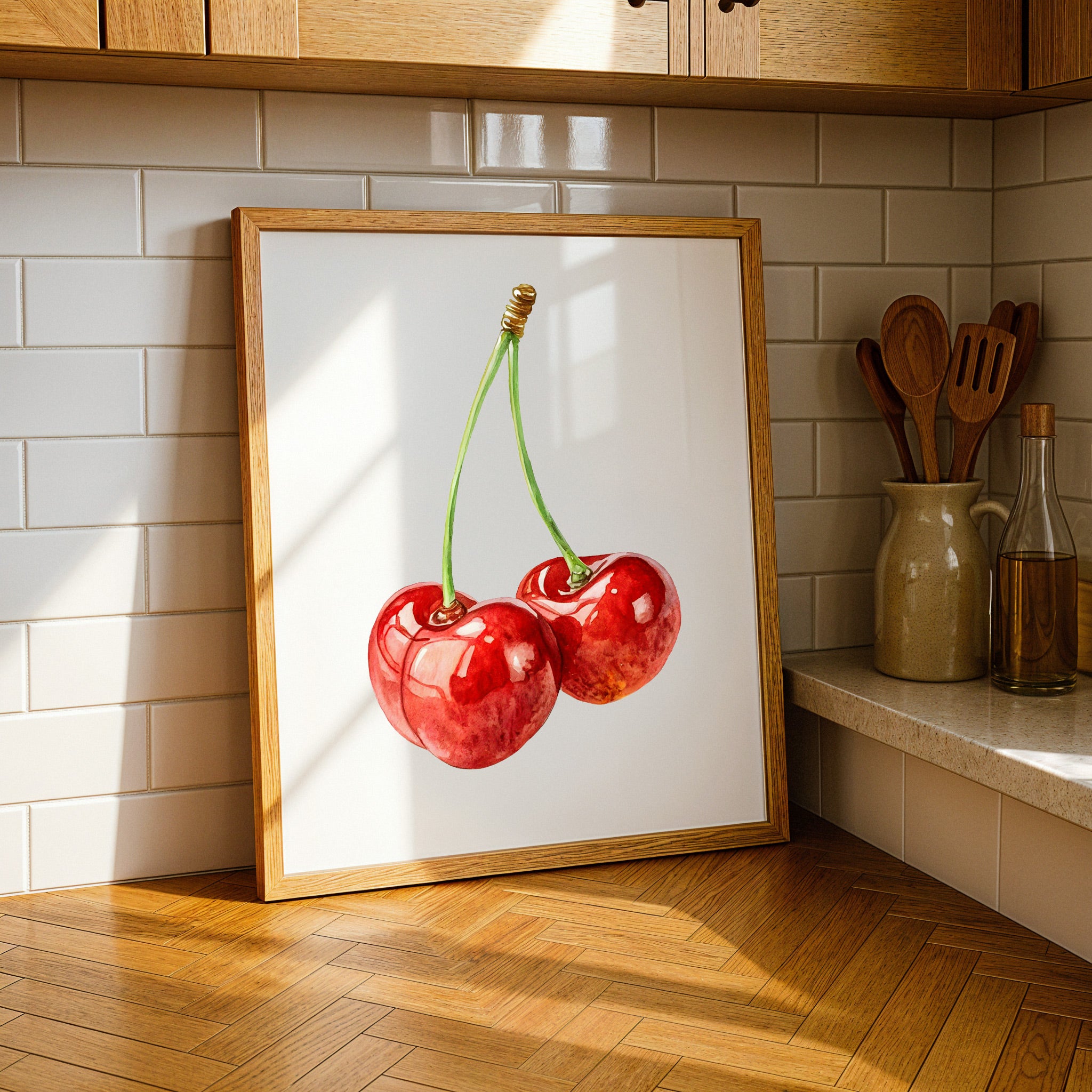 Affiche Cerise Aquarelle – Poster Décoratif Fruit