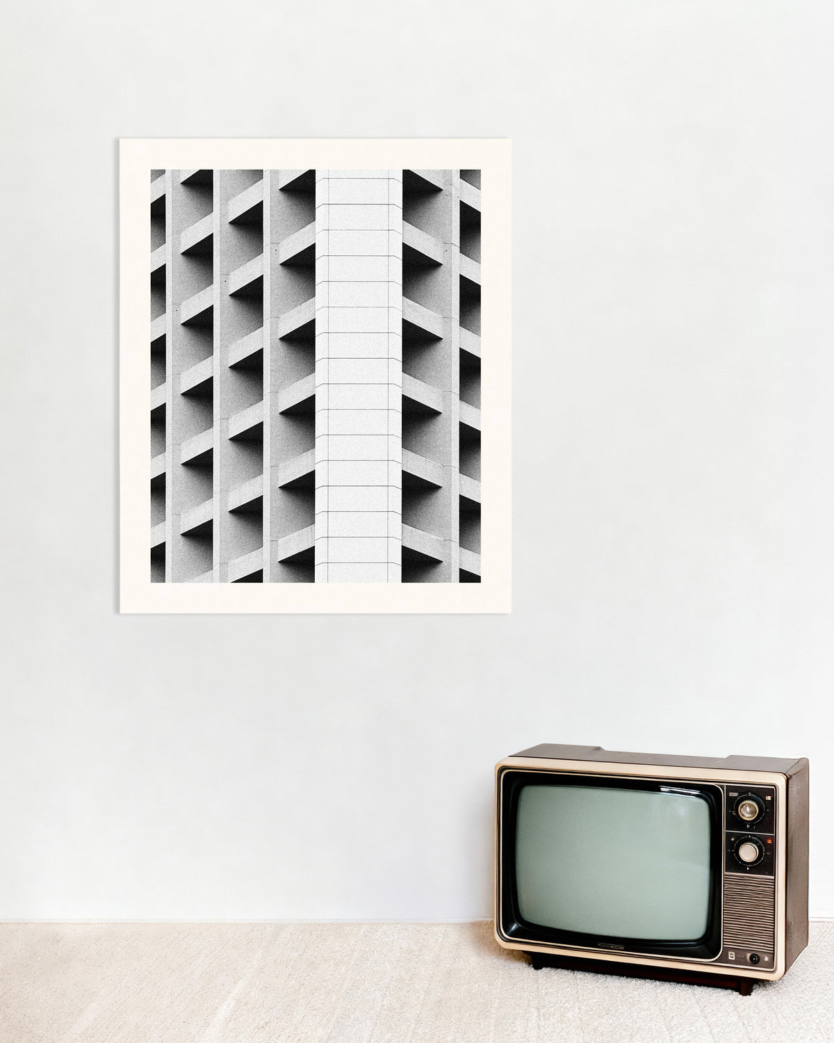 Poster ‘Gevel met cassettes en witte verticale lijn’