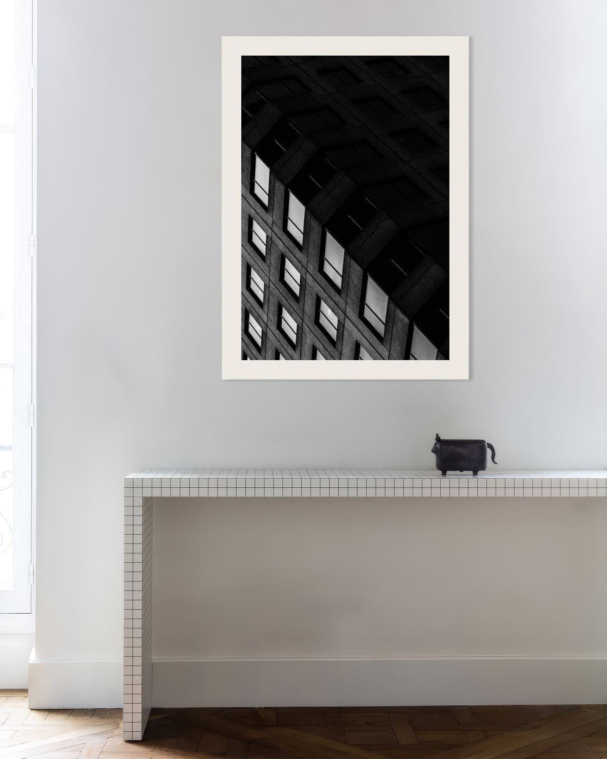 Poster ‘Betonnen raster bij nacht’