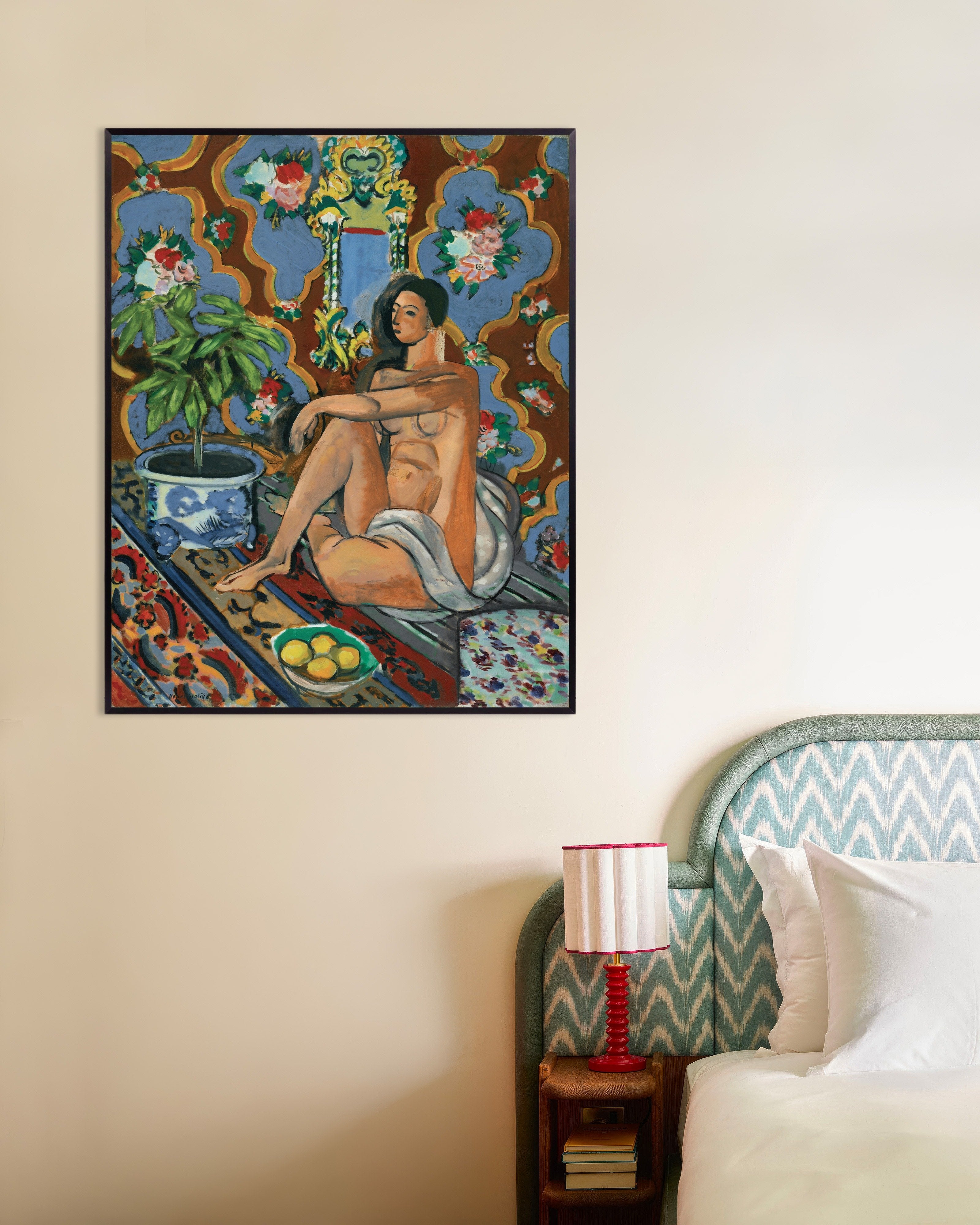 Poster of Decorative Figure on an Ornamental Background (1925) by Henri Matisse - Poster, with metal frame