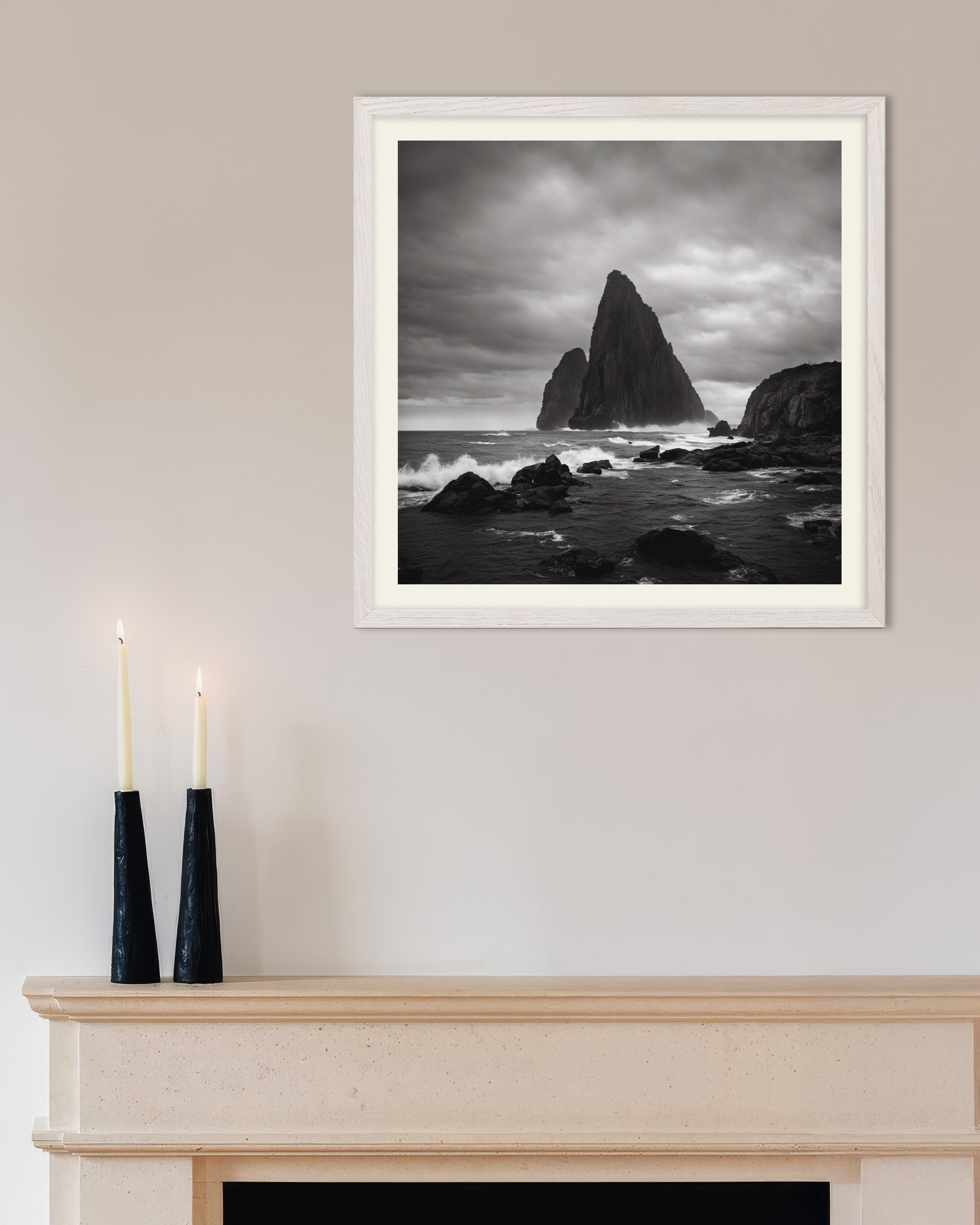 Poster of Dramatic nature - Poster, with white wooden frame