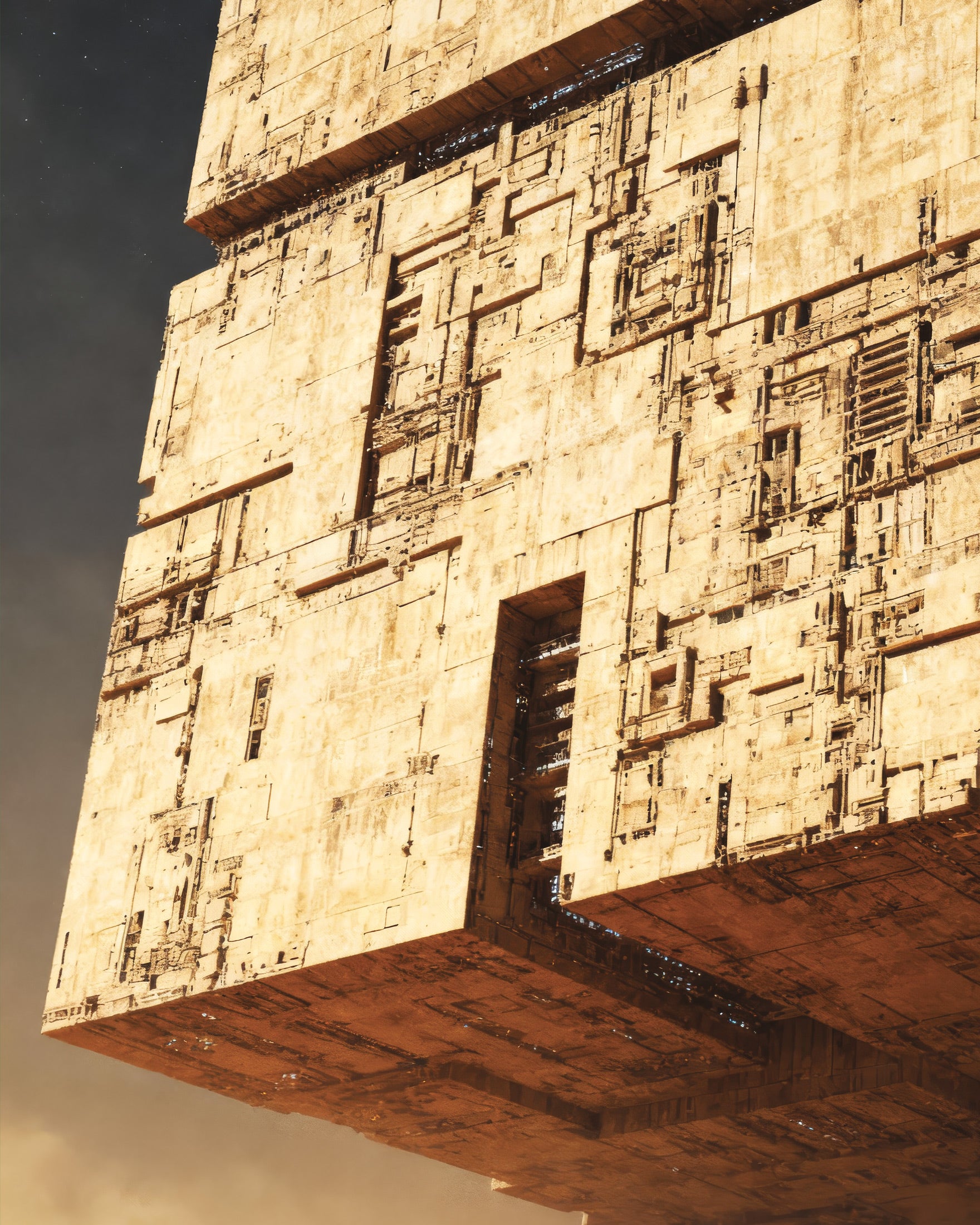 Cube Désert Gigantesque, Dune, Affiche Méga-structure Science-Fiction