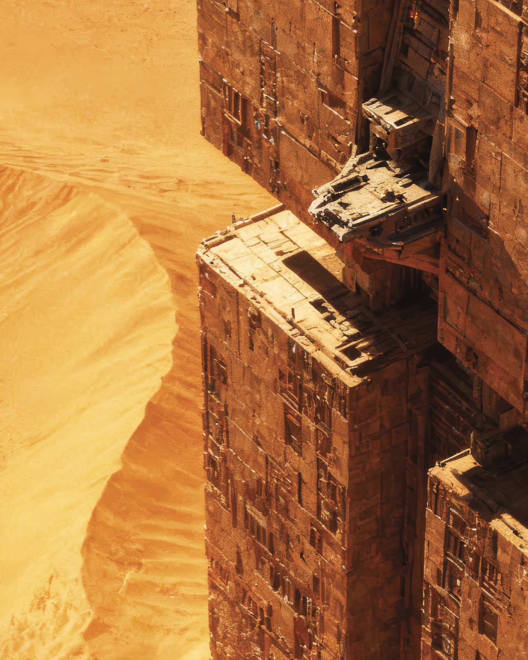 Affiche Forteresse du Désert, Dune, Impression artistique de Méga-structure Sci-Fi
