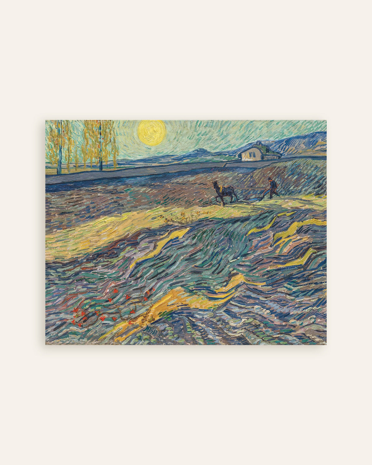 Poster de Champ clos avec laboureur (1889), de Vincent van Gogh, en miniature
