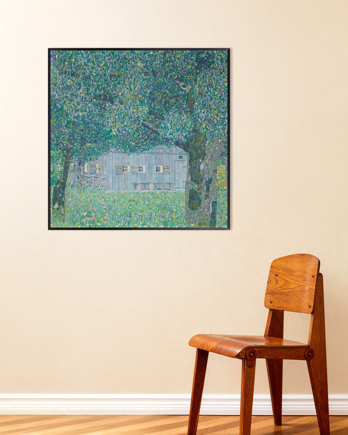 Affiche Ferme à Buchberg (1911) de Gustav Klimt, avec un cadre en métal
