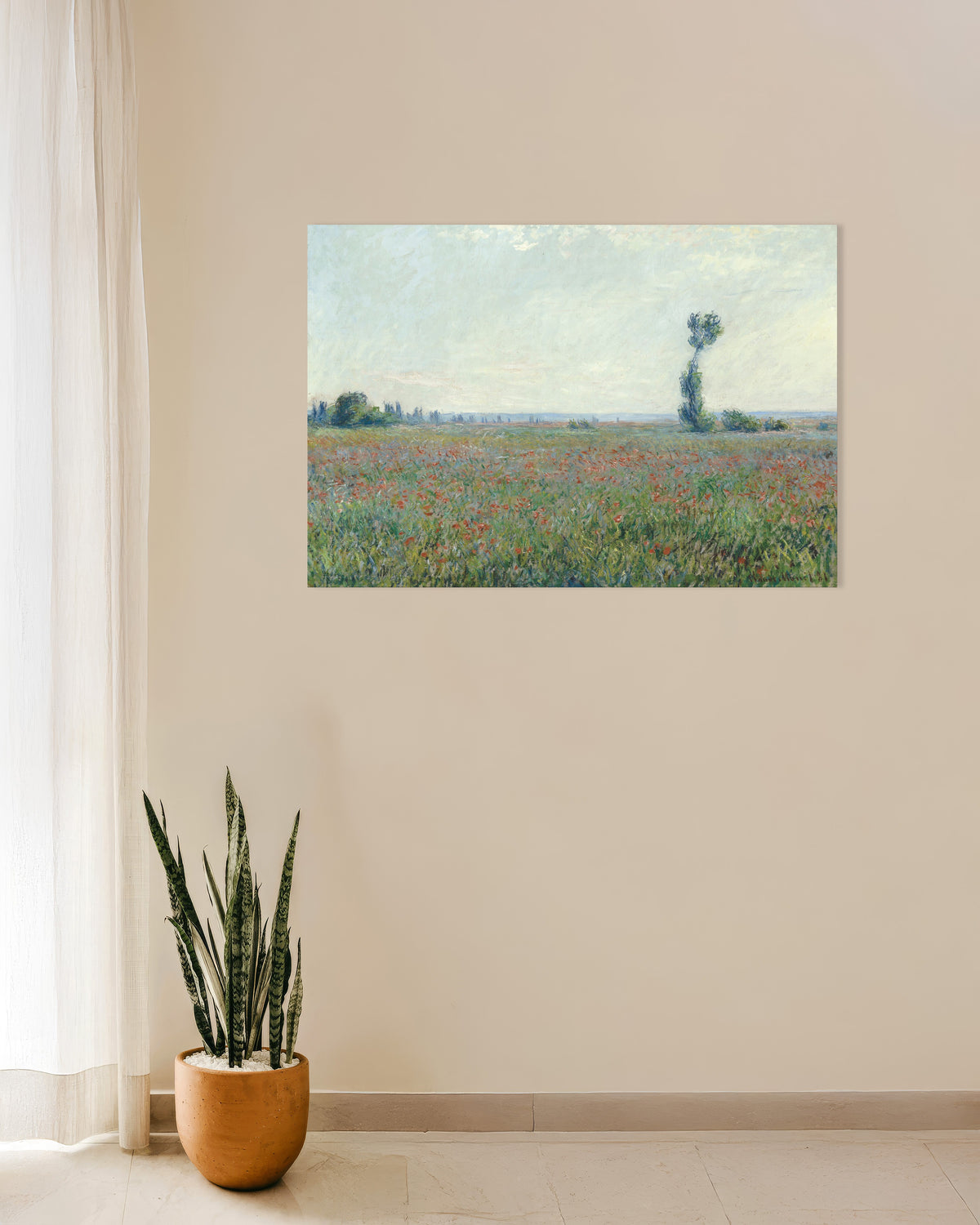 Poster Klaprozenveld van Claude Monet