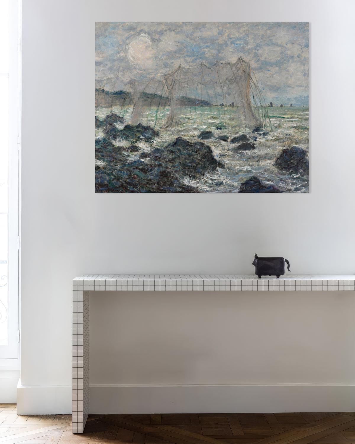 Poster Visnetten bij Pourville (1882) van Claude Monet