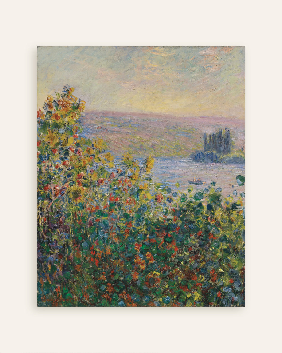 Poster Bloemperken in Vétheuil (1881) van Claude Monet, miniatuur