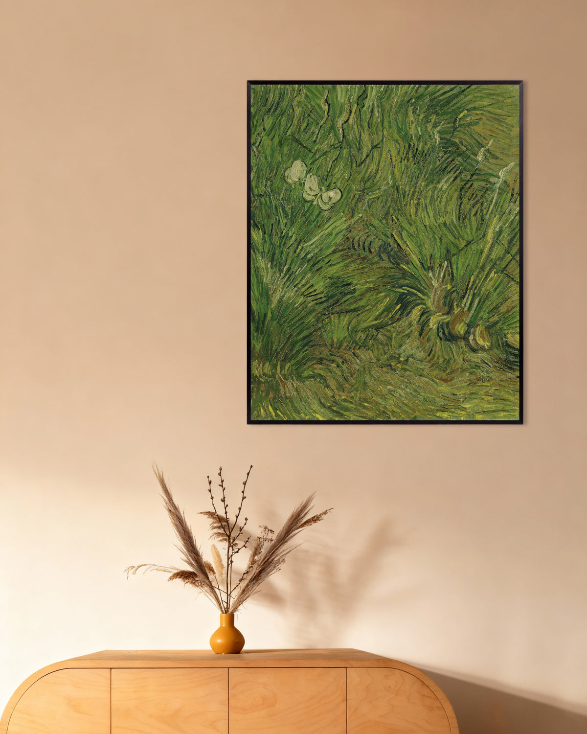 Poster de Jardin avec des papillons (1889) de Vincent van Gogh, avec un cadre métallique