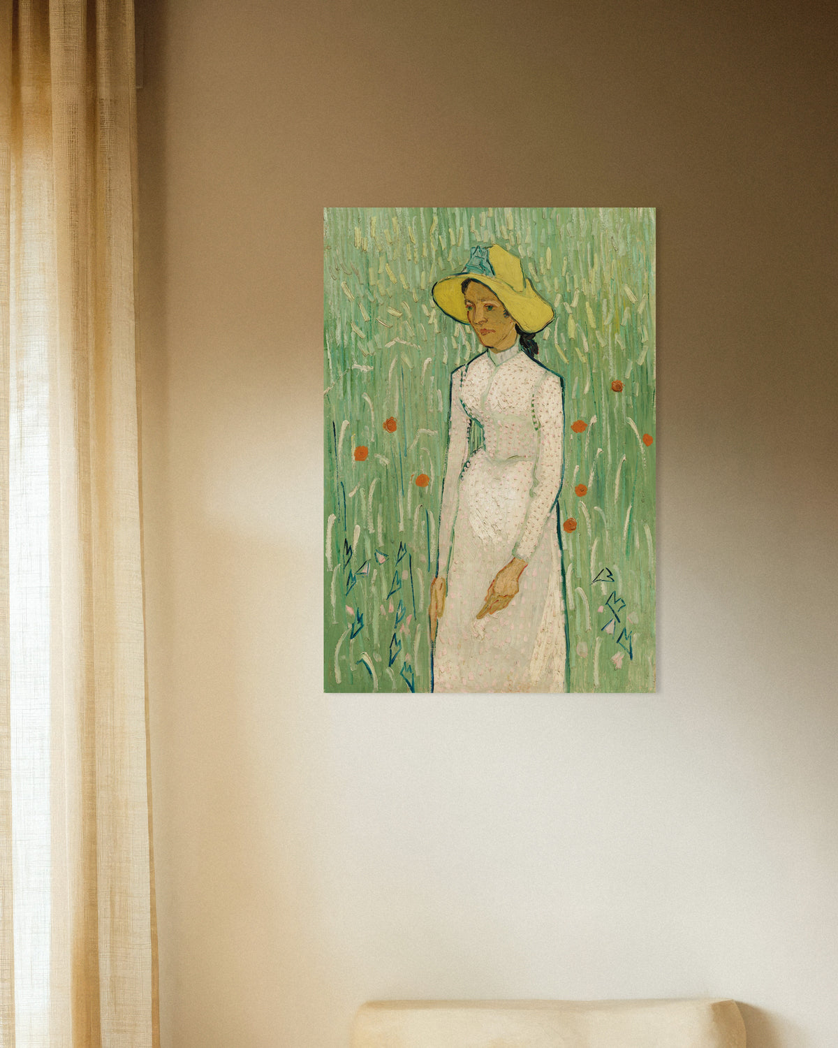 Poster van Meisje in het wit (1890) van Vincent van Gogh