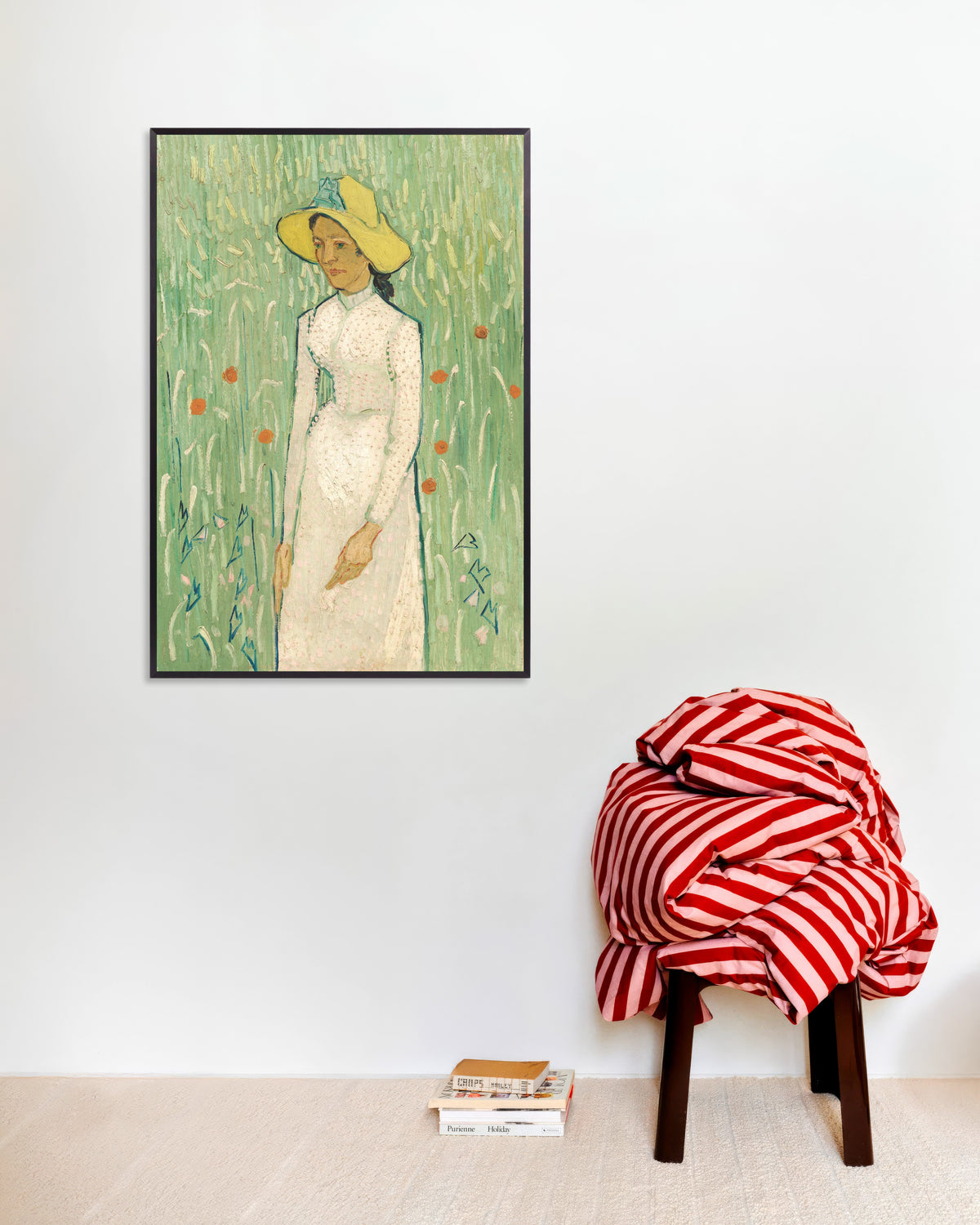 Poster van Meisje in het wit (1890) van Vincent van Gogh, met metalen lijst