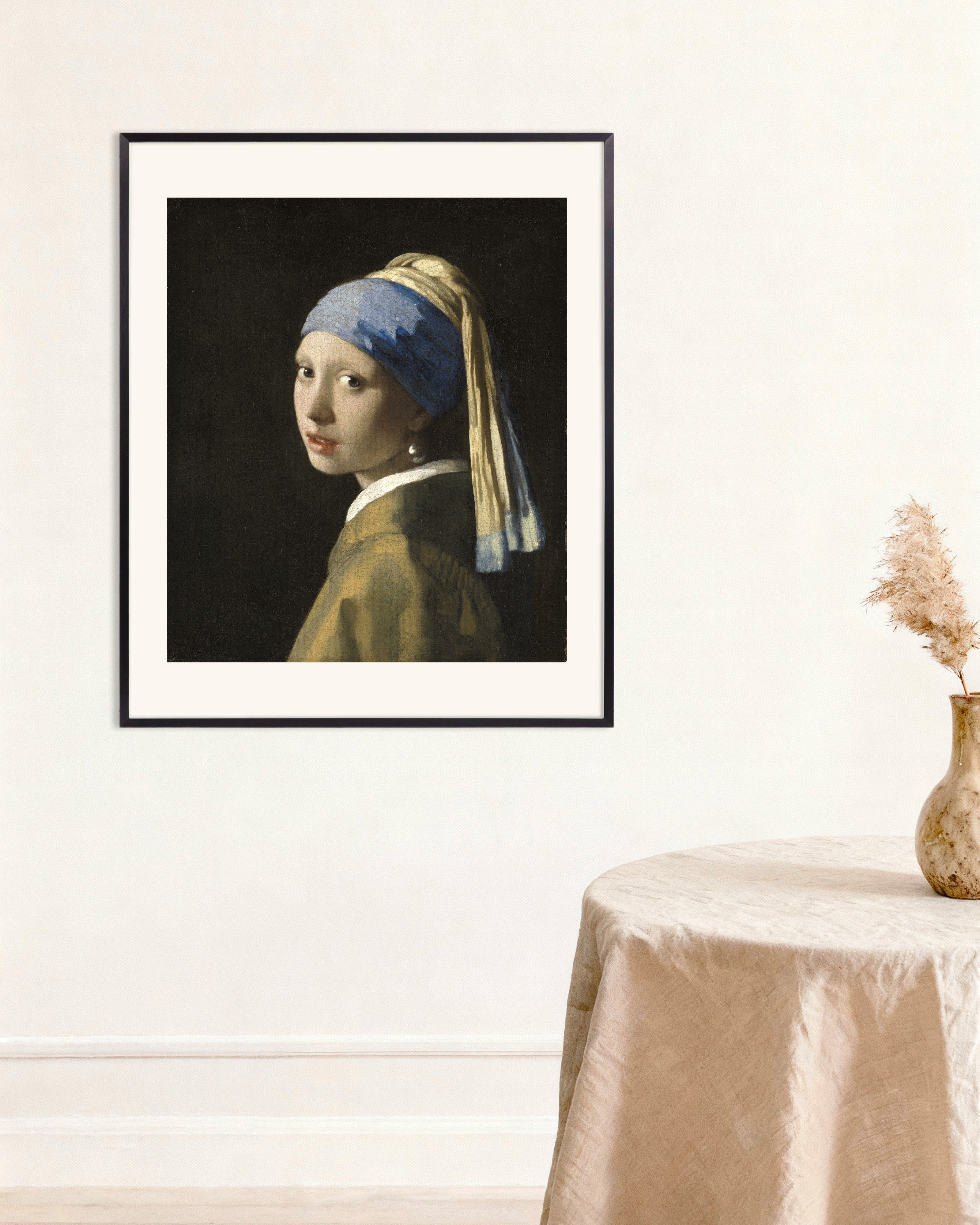Poster of Girl with a Pearl Earring - Vermeer Art Print, with metal frame