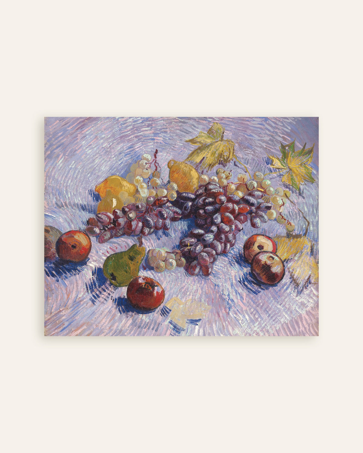 Poster van Druiven, citroenen, peren en appels (1887) van Vincent van Gogh, miniatuur