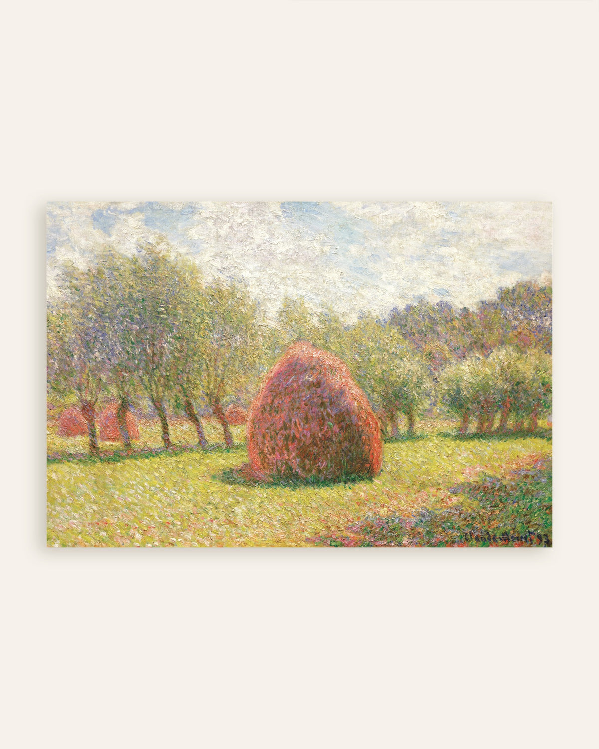 Poster Hooibergen in Giverny (1893) van Claude Monet, miniatuur