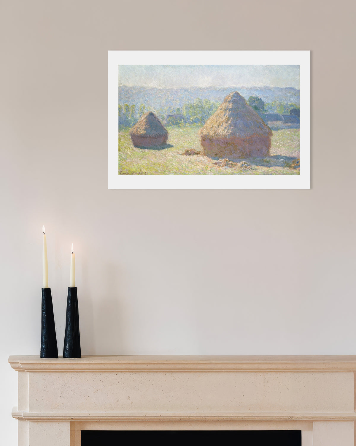 Poster Graanschelven, eind van de zomer (1891) van Claude Monet